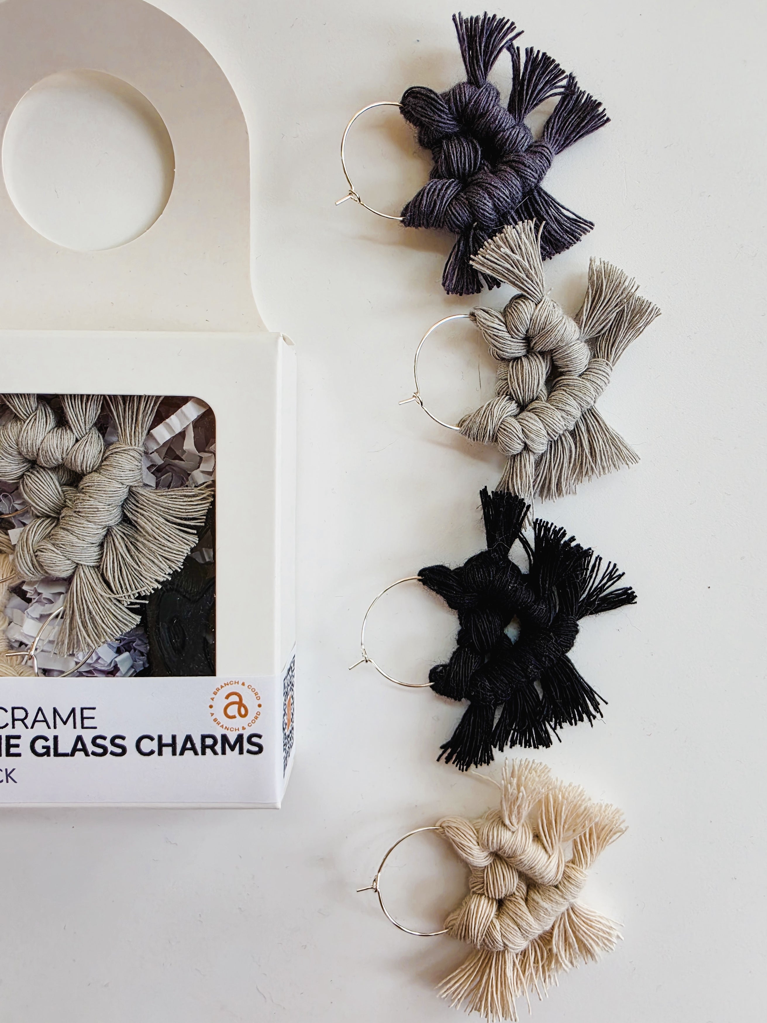 Macrame Wine Charms by A Branch & Cord