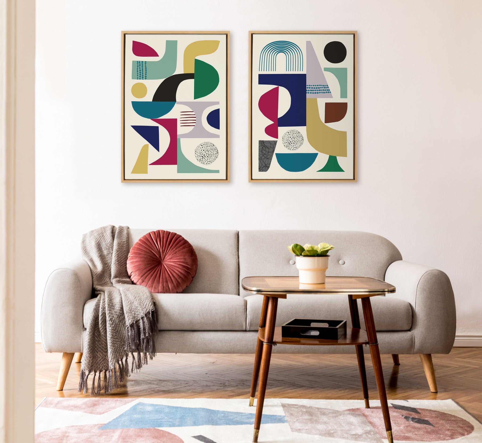 Sylvie MCM Pattern 01 and 04 Framed Canvas by kateandlaurel - product image 5 for Resin Society