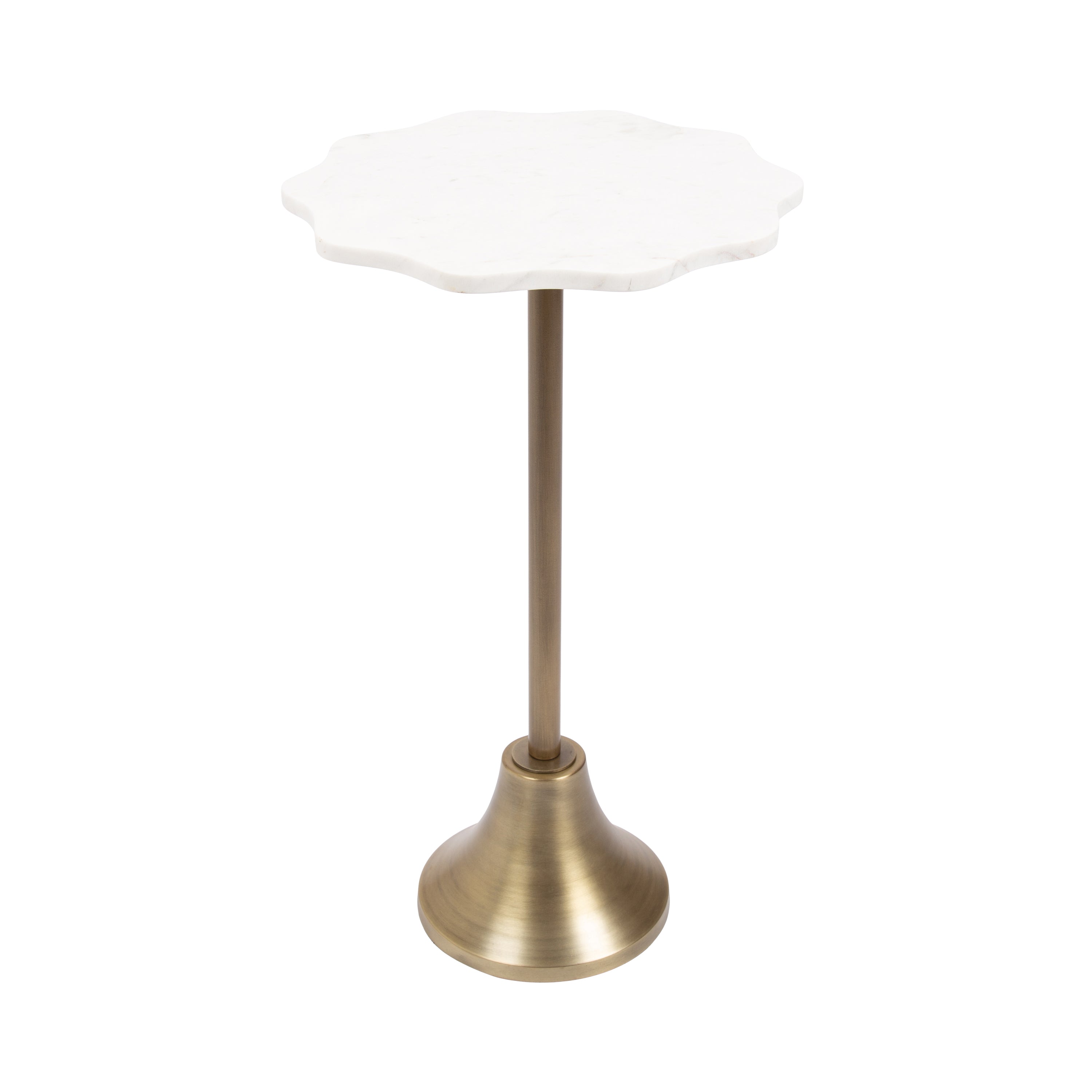 Sanzo Scalloped Marble and Metal Table