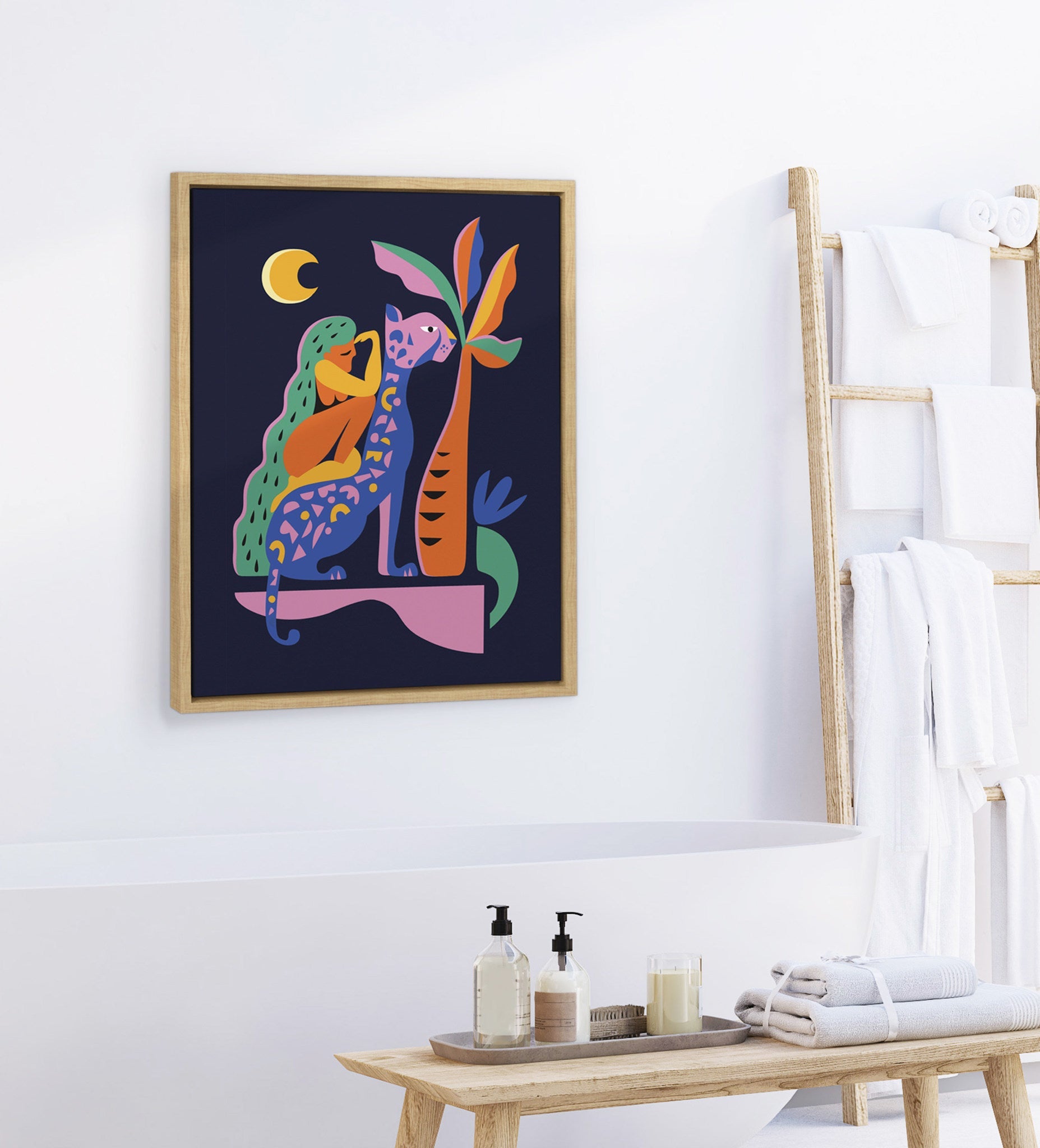 Sylvie Girl On Cheetah Framed Canvas by kateandlaurel - product image 6 for Resin Society