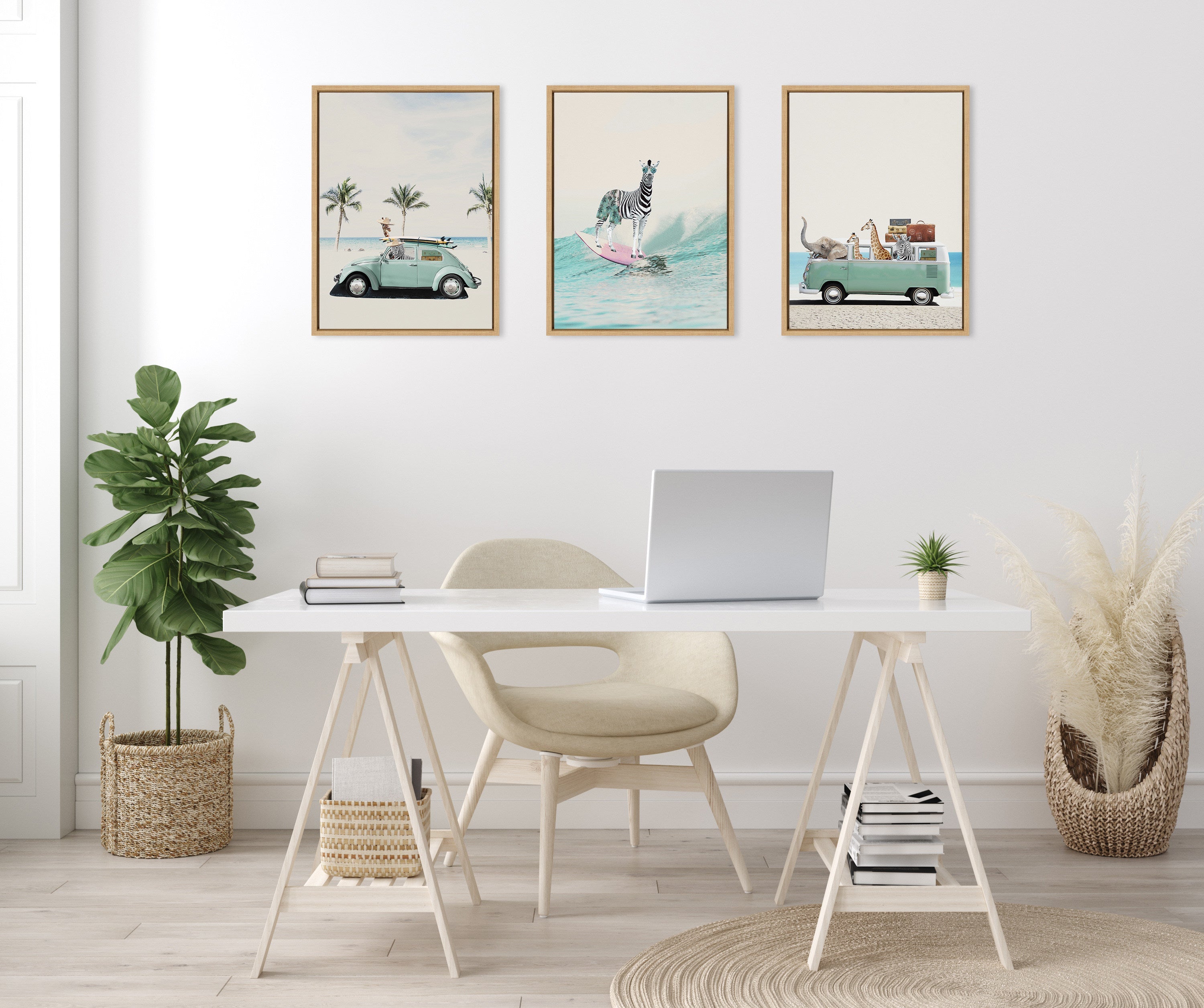 Sylvie Summer Adventures Framed Canvas by July Art Prints