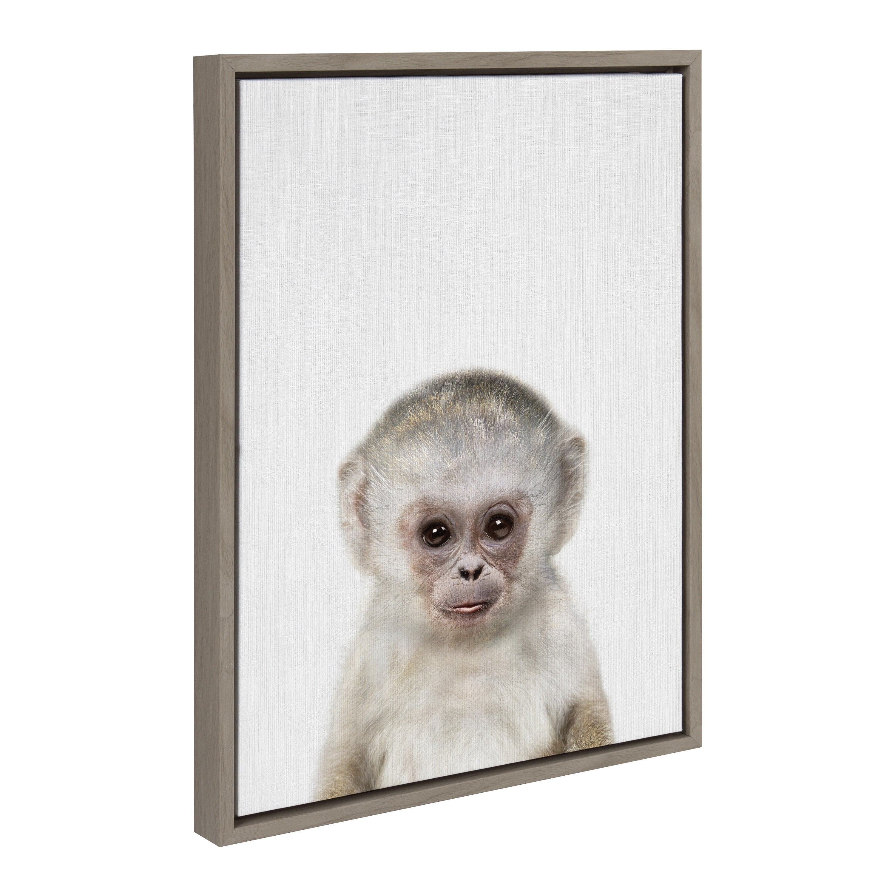 Sylvie Monkey Color Framed Canvas by kateandlaurel - product image 7 for Resin Society