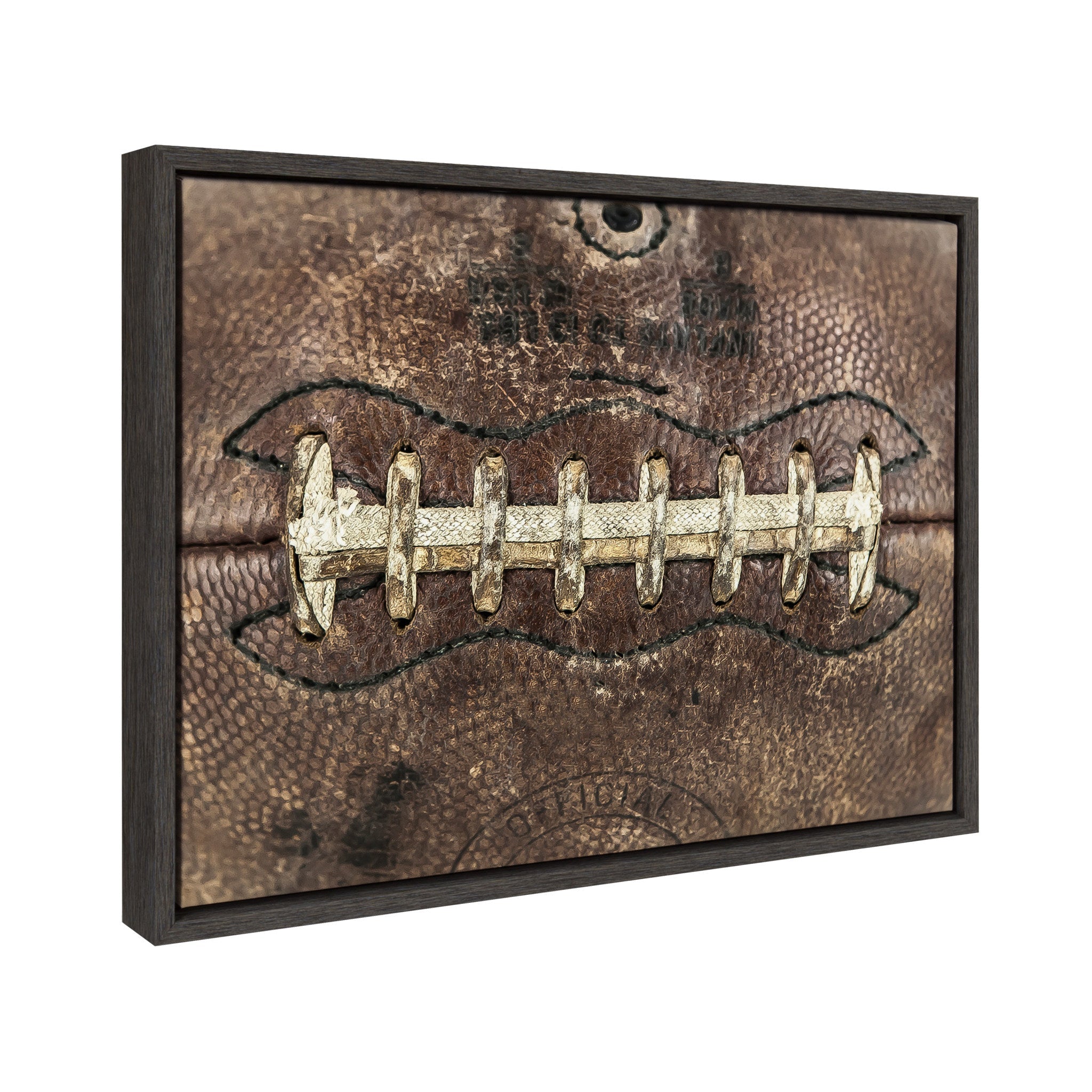 Sylvie Football Laces Framed Canvas by kateandlaurel - product image 2 for Resin Society