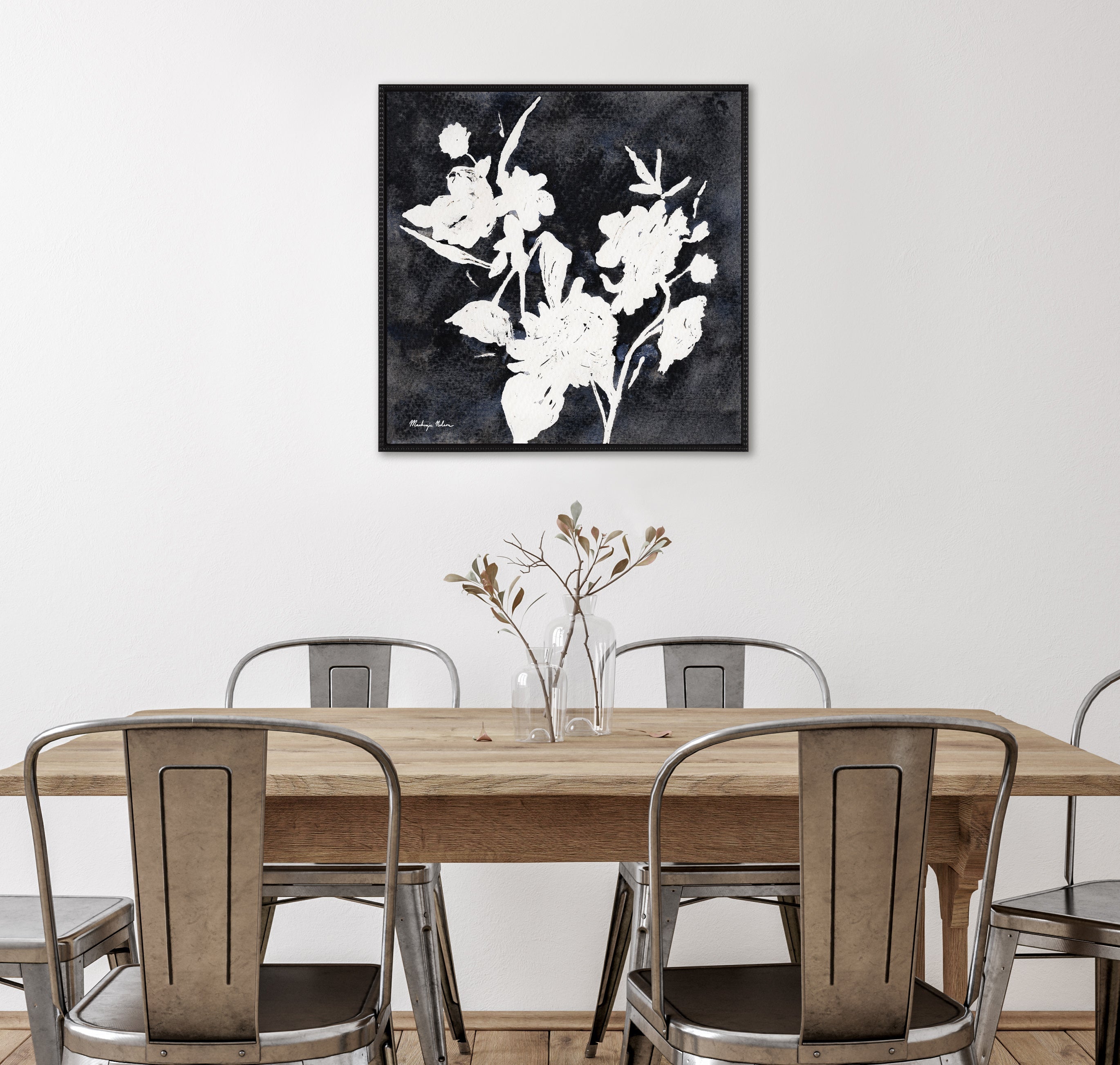 Sylvie Beaded Wildflowers Framed Canvas by Mackenzie Nelson