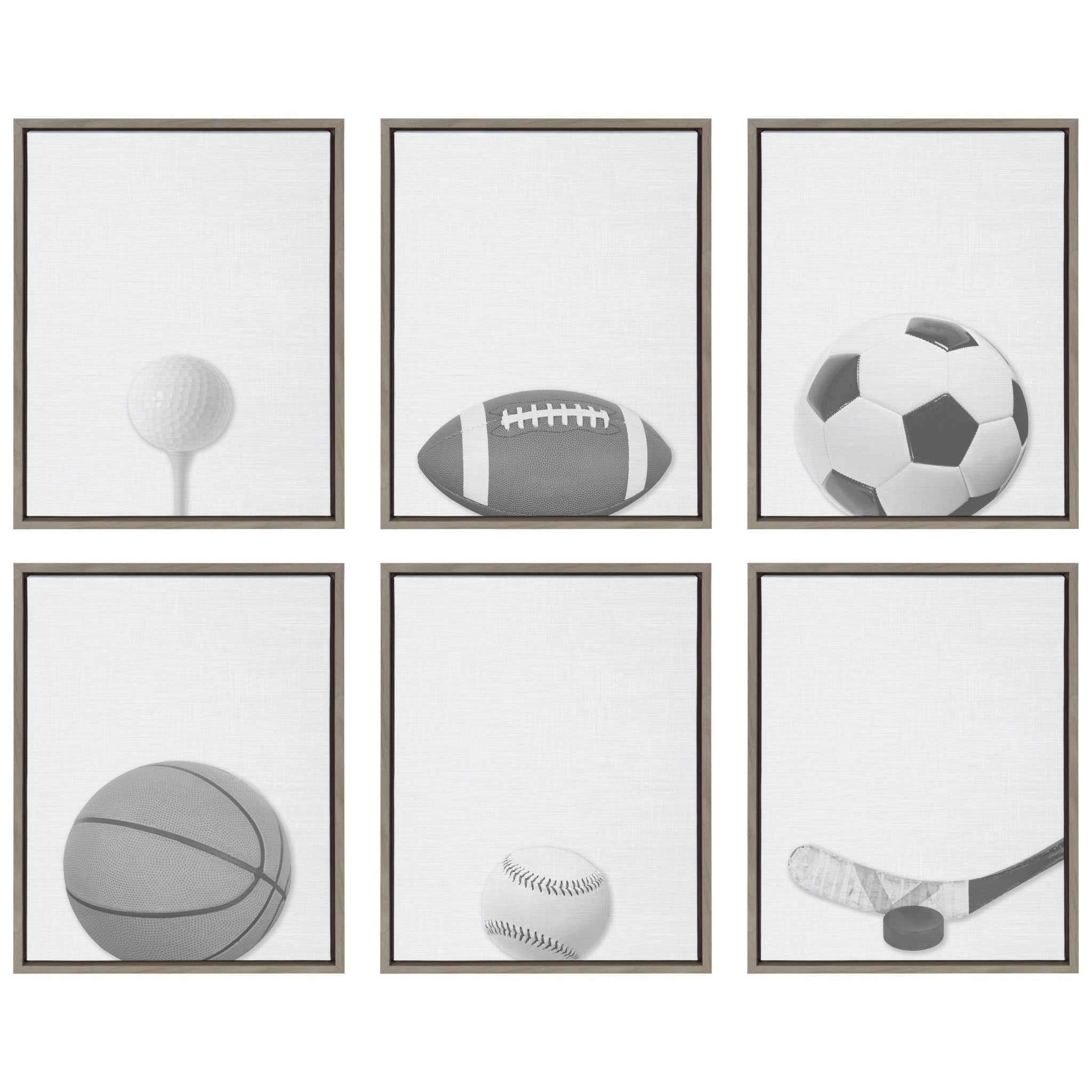 Sylvie Soccer Ball Portrait Framed Canvas, Gray 18x24 by kateandlaurel - product image 6 for Resin Society