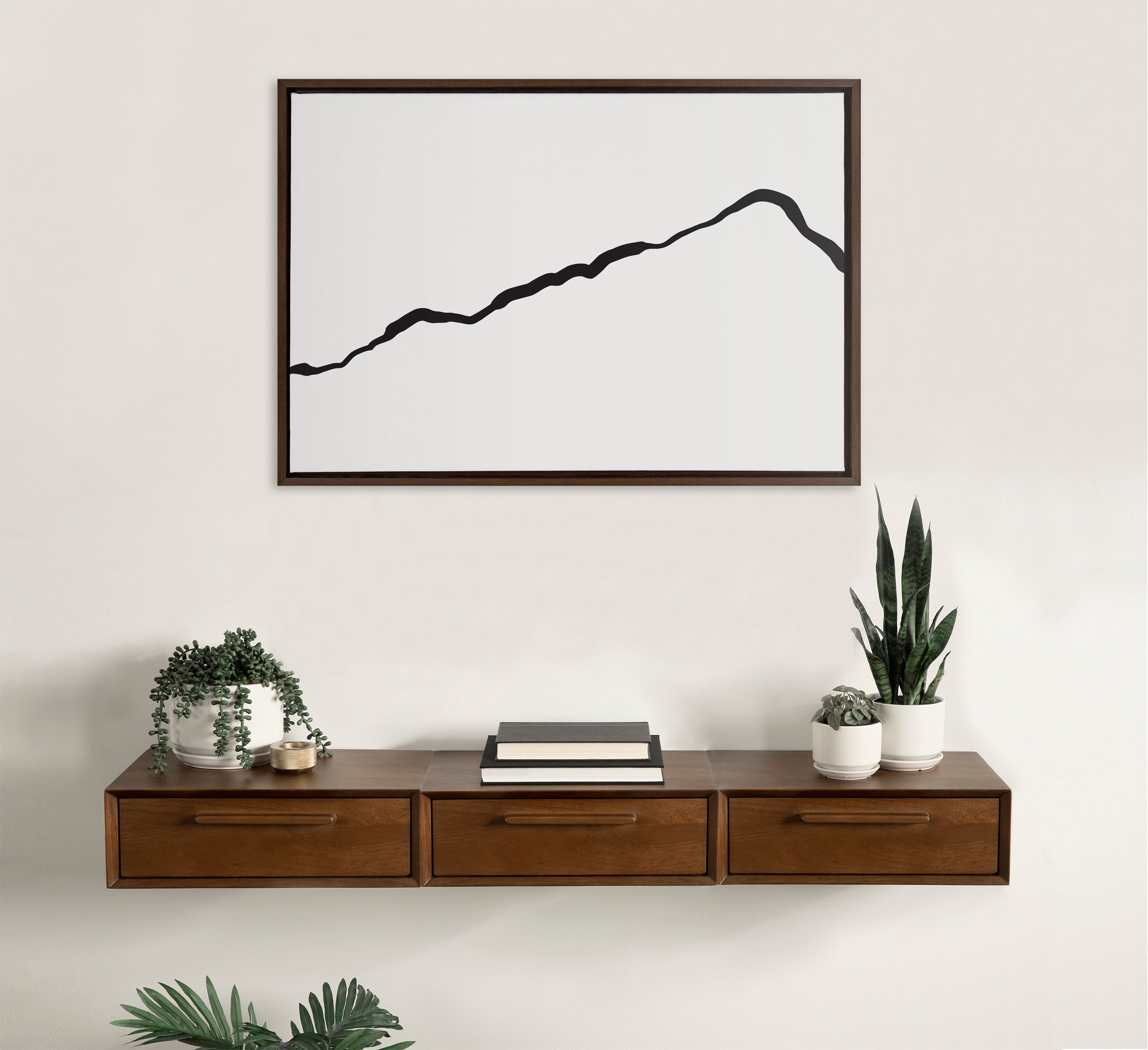 Sylvie Elevated Abstract Minimalist Mountain Landscape Framed Canvas by kateandlaurel - product image 4 for Resin Society