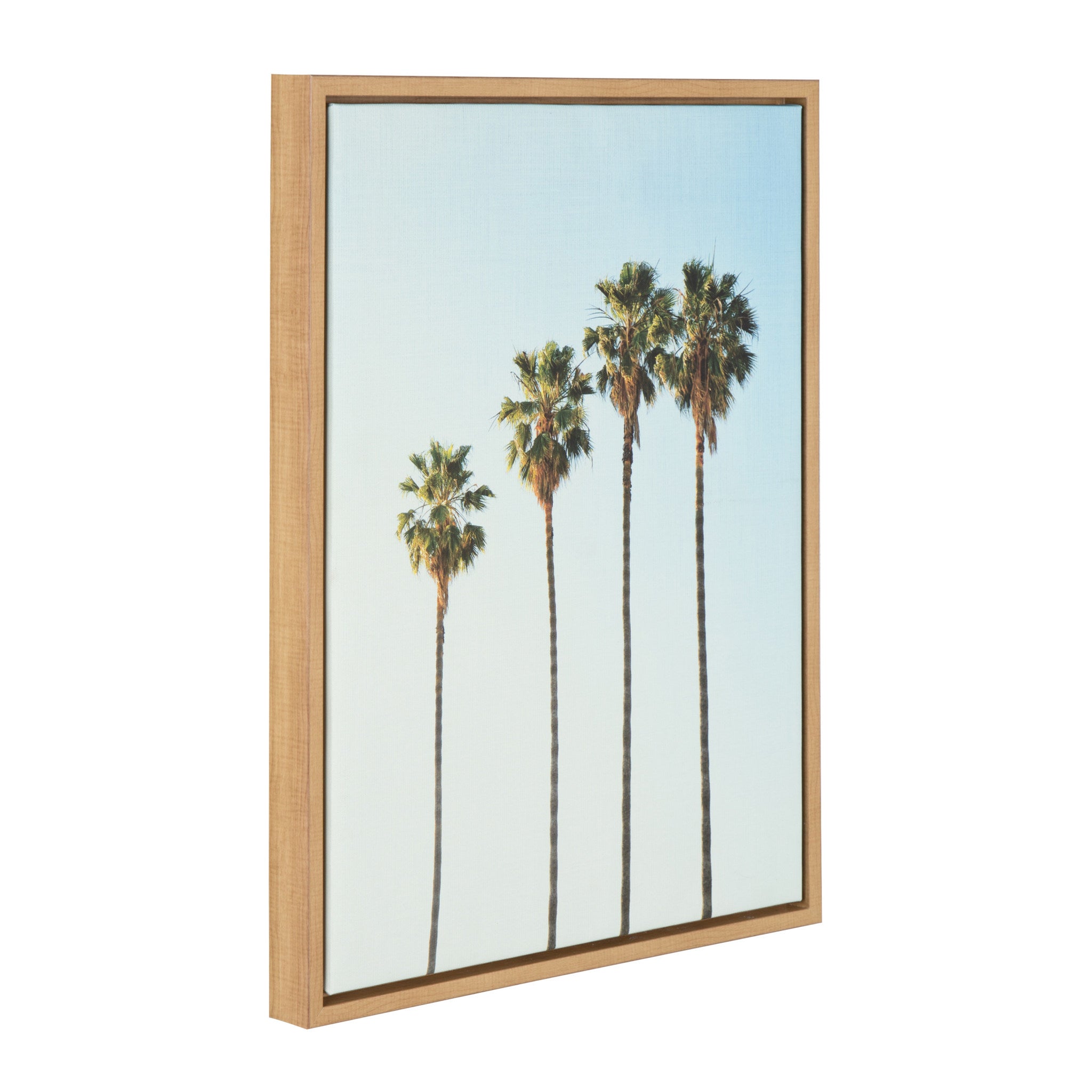 Sylvie Four Palm Trees Framed Canvas by Simon Te by kateandlaurel - product image 2 for Resin Society