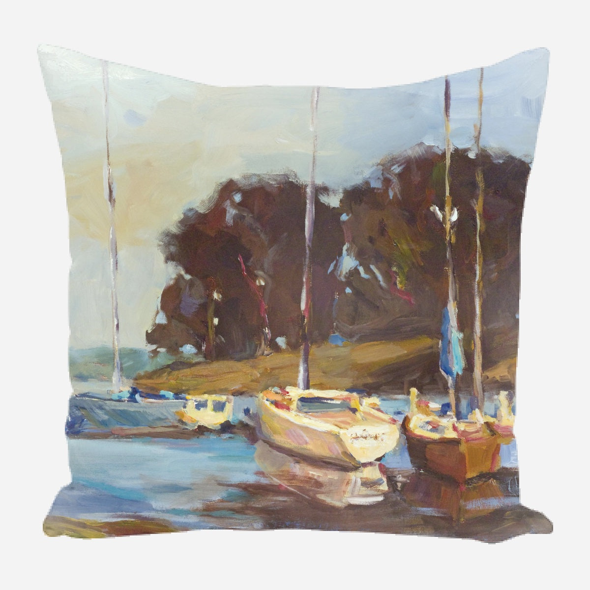 Sailboats in the Cove Pillow by John Beard Collection - main product image for Resin Society