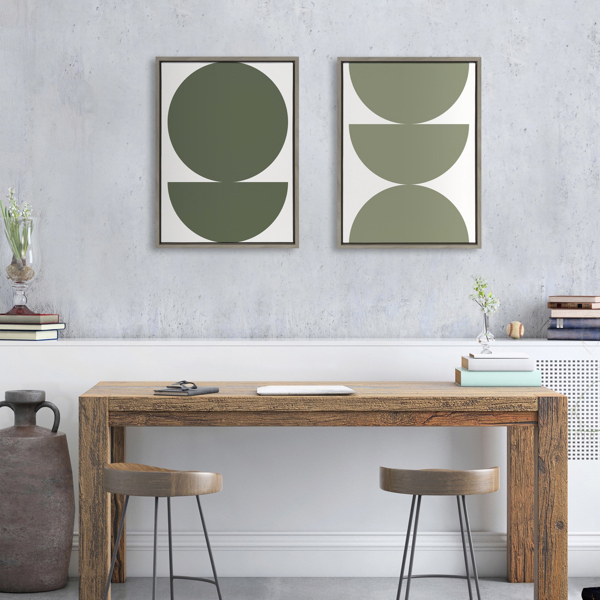 Sylvie Earthy Boho Geometric 1 Olive Green and Earthy Boho Geometric 2 by kateandlaurel - product image 5 for Resin Society