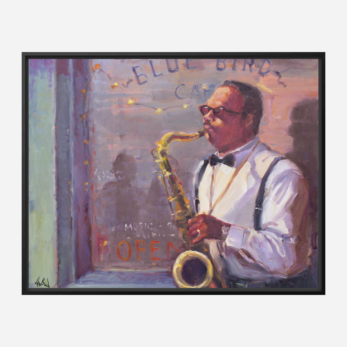 Sax Player Artist Enhanced Canvas Print by John Beard Collection - product image 5 for Resin Society