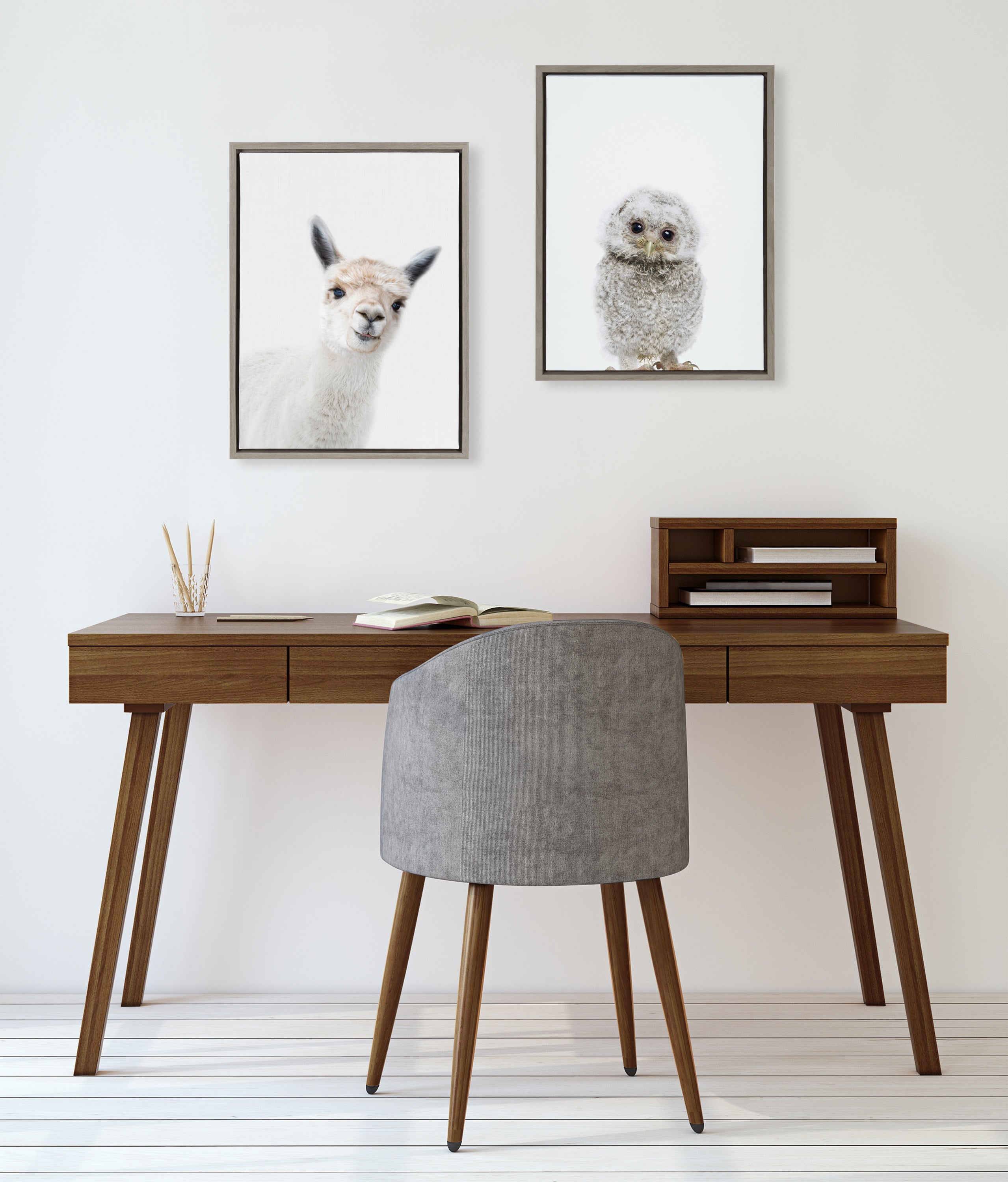 Sylvie Animal Studio Owl Framed Canvas by Amy Peterson Art Studio