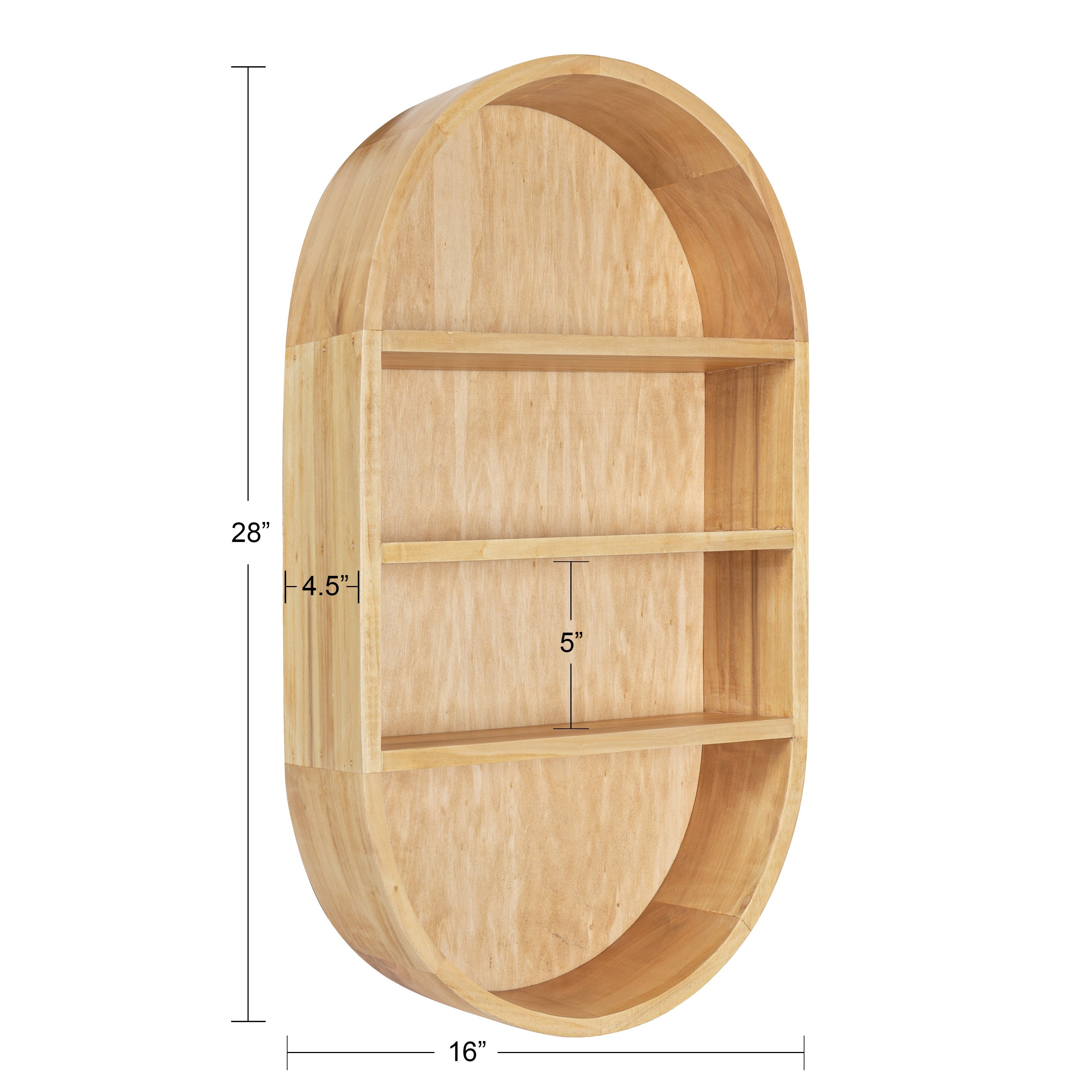 Hutton Wood Capsule Wall Shelf by kateandlaurel - product image 2 for Resin Society