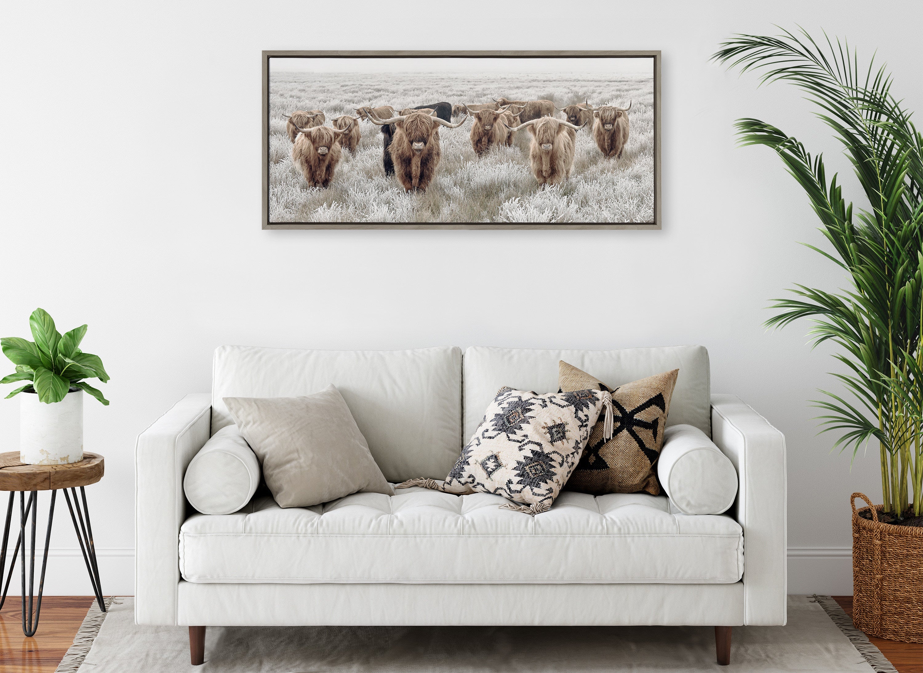 Sylvie Herd of Highland Cows Color Framed Canvas by The Creative Bunch by kateandlaurel - product image 11 for Resin Society