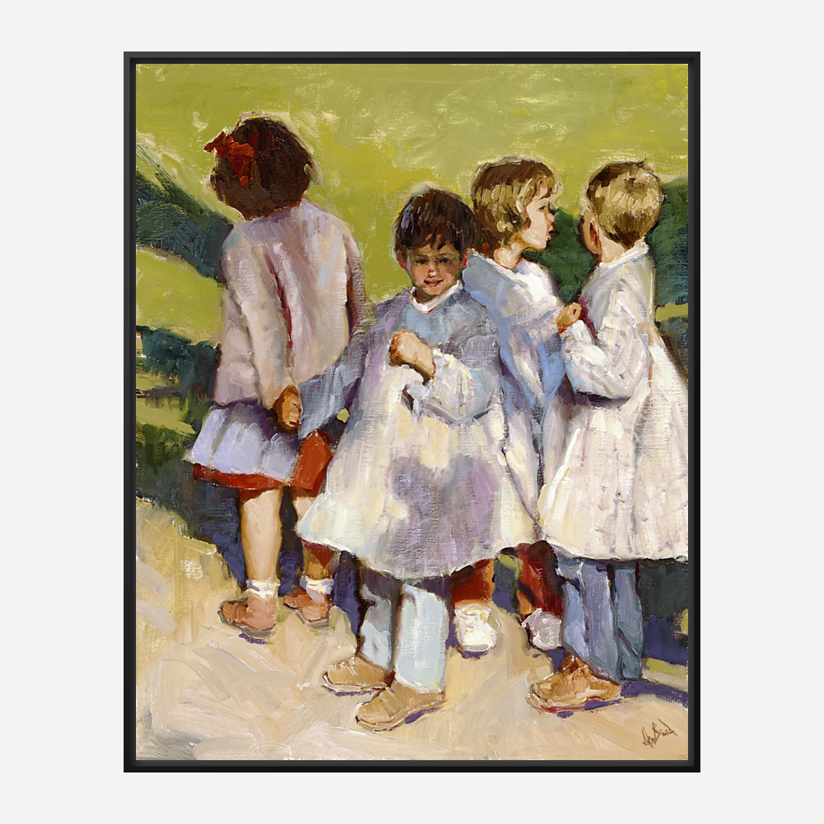 Schoolyard Artist Enhanced Canvas Print by John Beard Collection - product image 5 for Resin Society