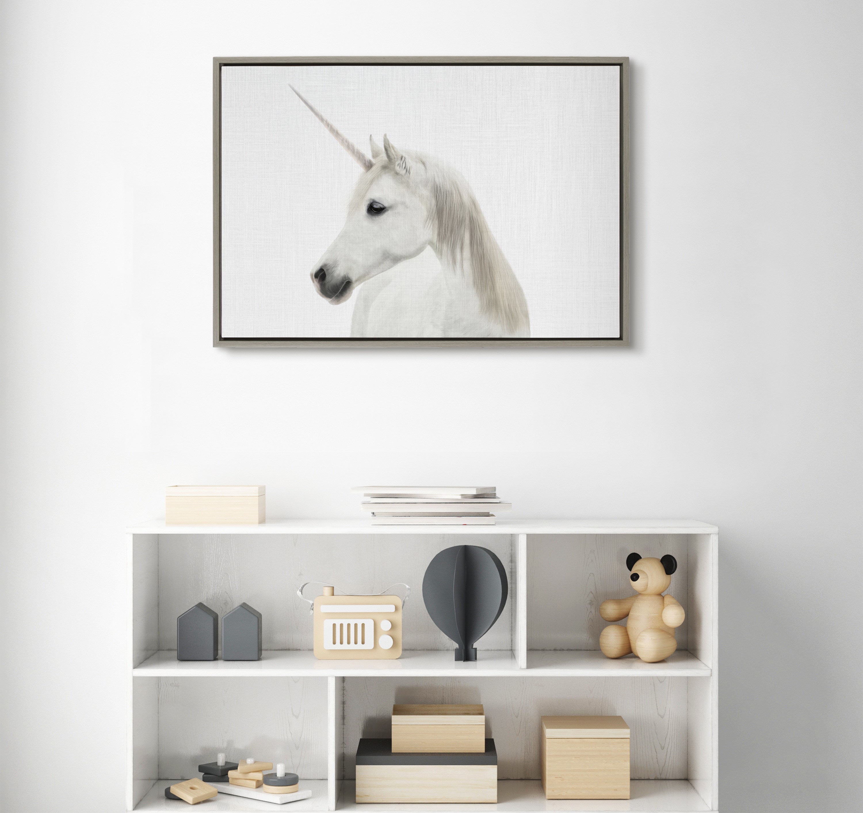 Sylvie Unicorn Framed Canvas by Simon Te of Tai Prints by kateandlaurel - product image 15 for Resin Society