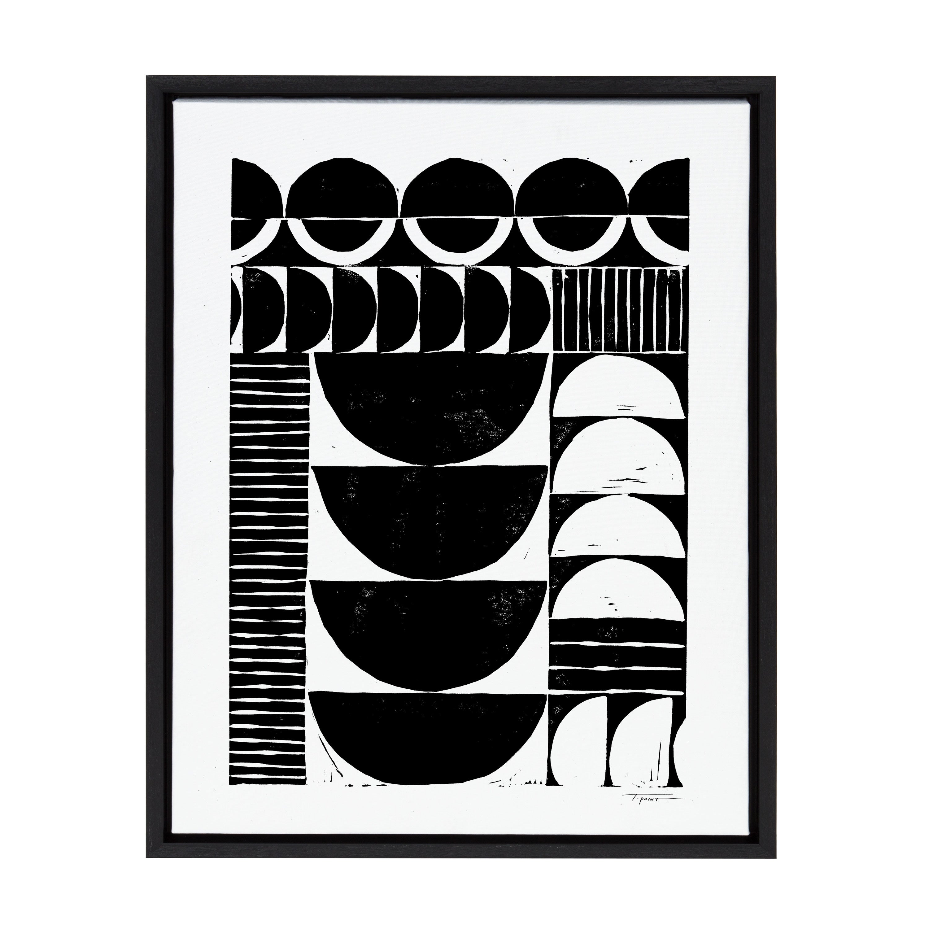 Sylvie Modern Circular Block Print Framed Canvas by kateandlaurel - product image 7 for Resin Society