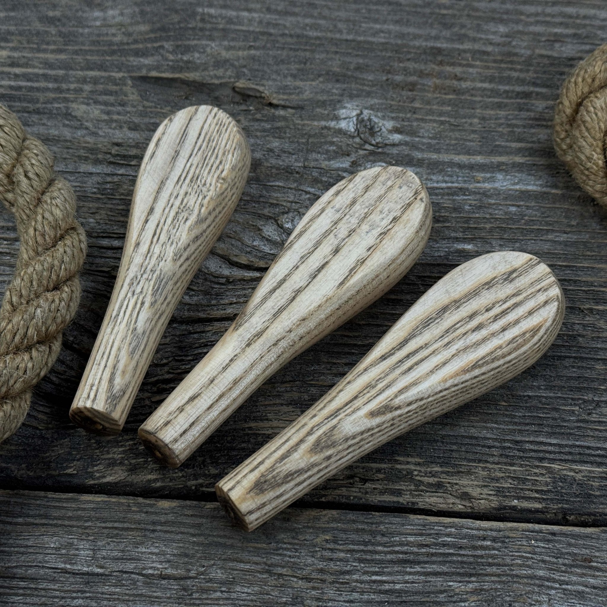 Set of 5 universal ash wood handles for carving knives and small tools