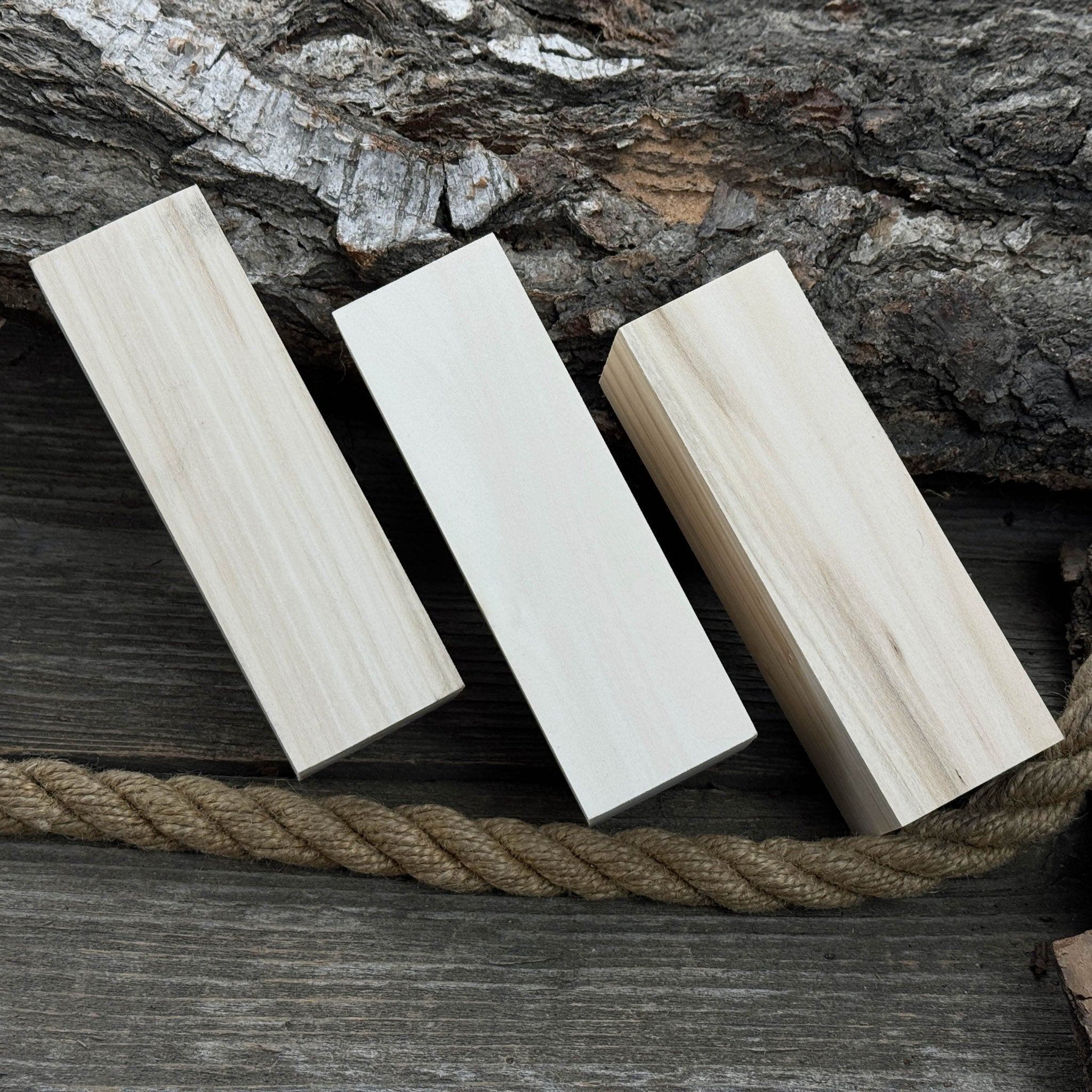 Set of 6 large linden wood carving blanks by Sharky Forged Steel Tools