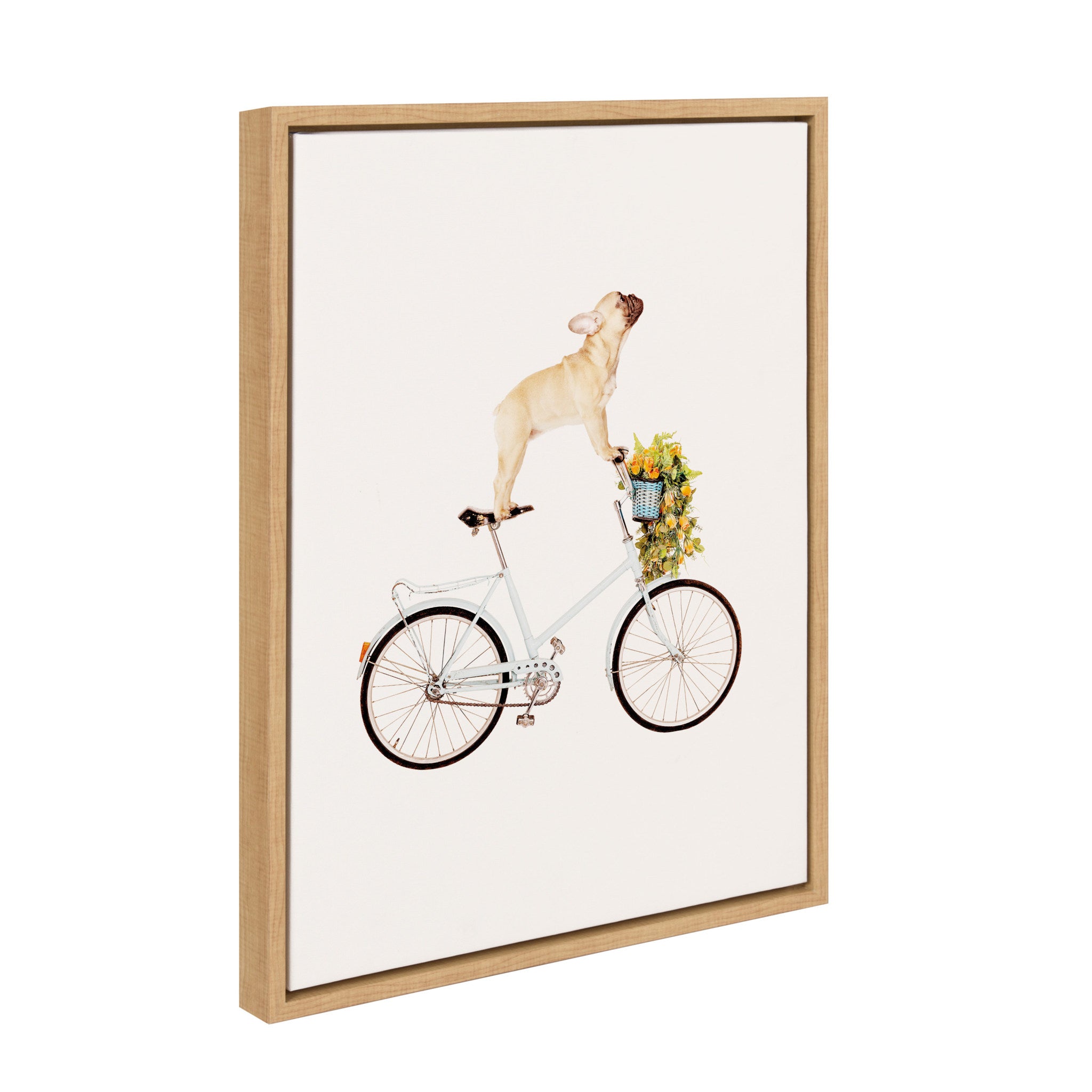 Sylvie Frenchie Bulldog on a Bicycle Framed Canvas by Amy Peterson Art Studio