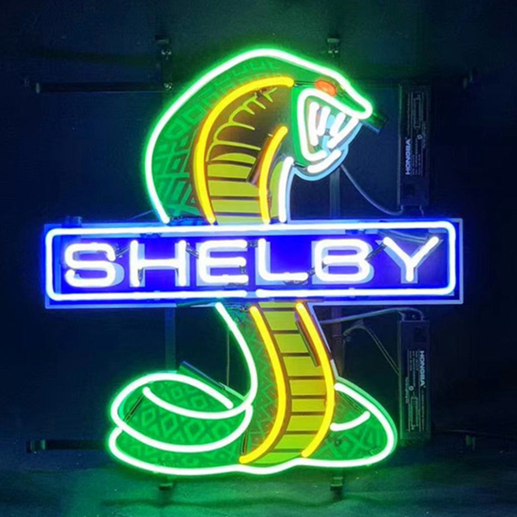 Blue Shelby Auto Car Green Cobra Neon Light Sign by Neon Signs Land - main product image for Resin Society