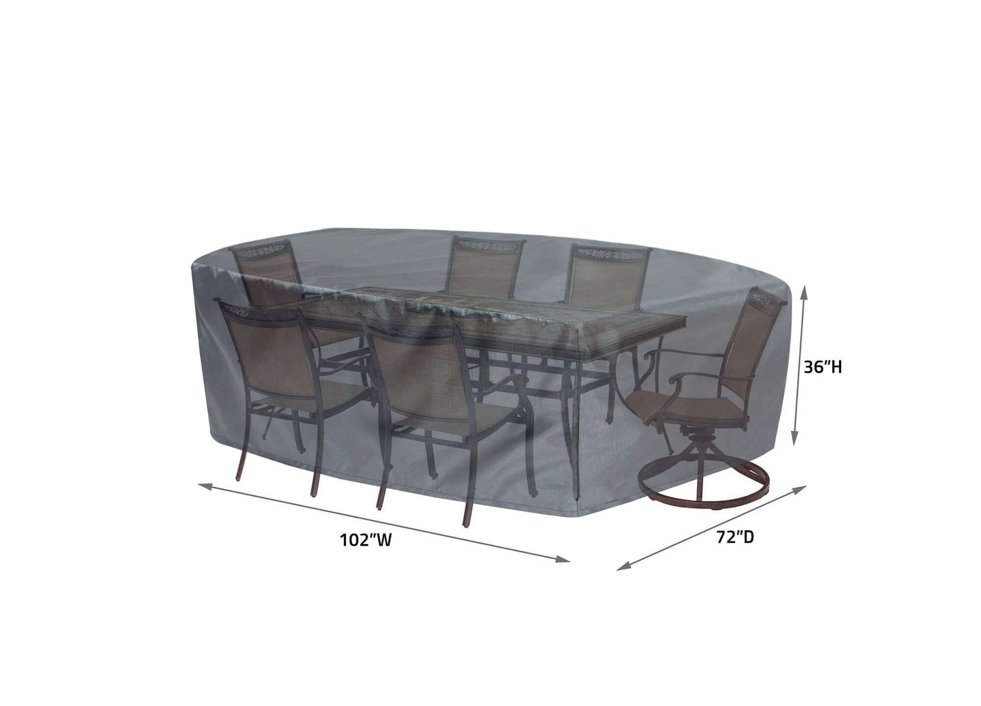 Shield Mercury Cover for 584 Fits Medium Oval/Rectangle Table & Chairs by Shield Outdoor Covers - product image 2 for Resin Society