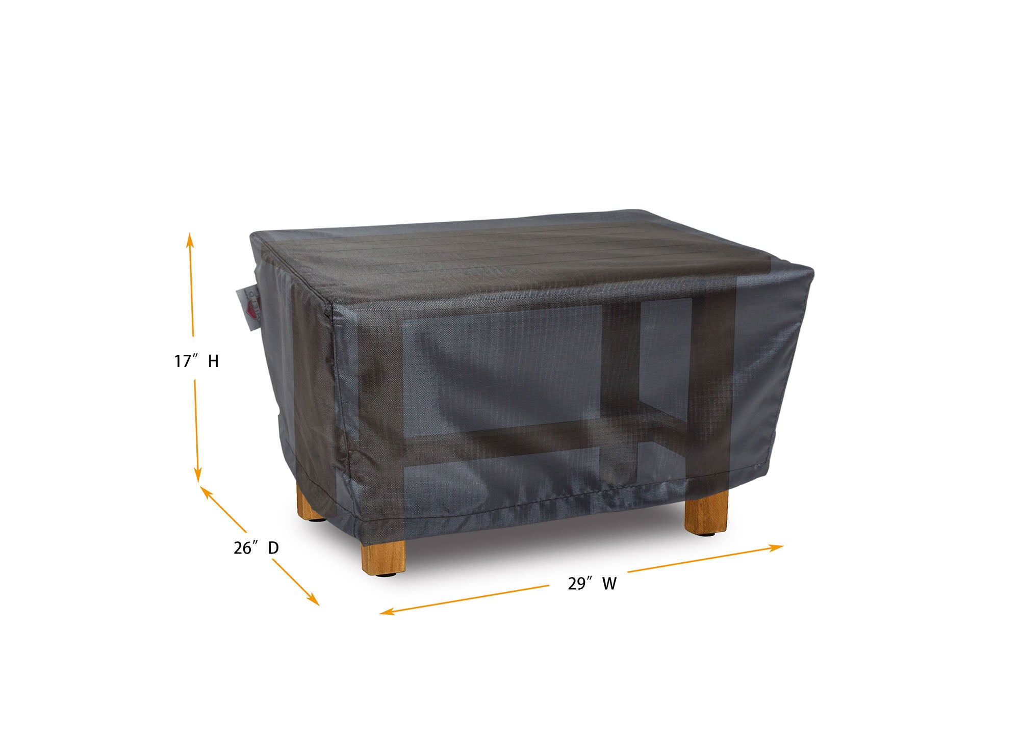 Ottoman Cover - 29" W x 26" D x 17" H - Mercury by Shield Outdoor Covers - product image 2 for Resin Society