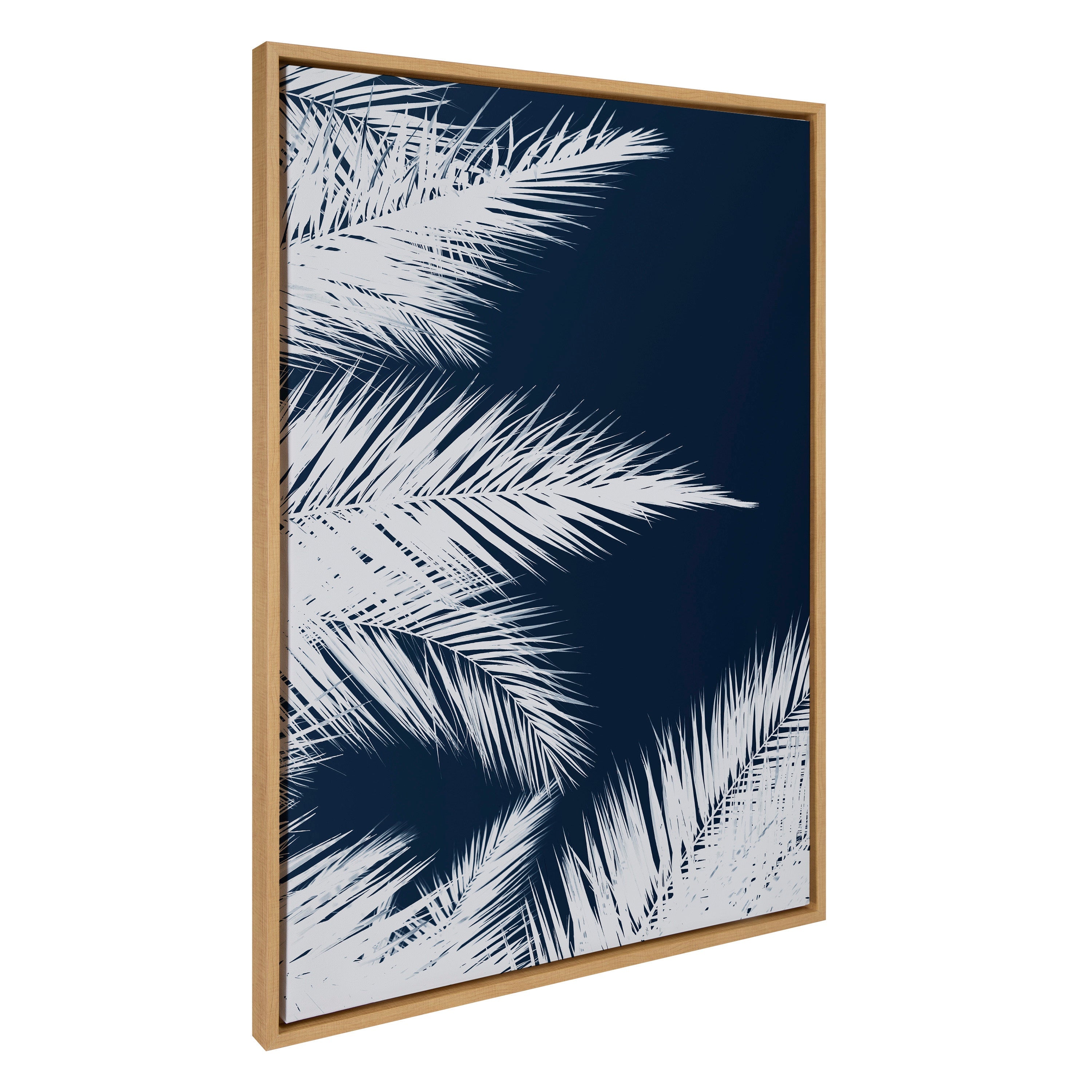 Sylvie Palm Cyanotype 1 Framed Canvas by Alicia Bock