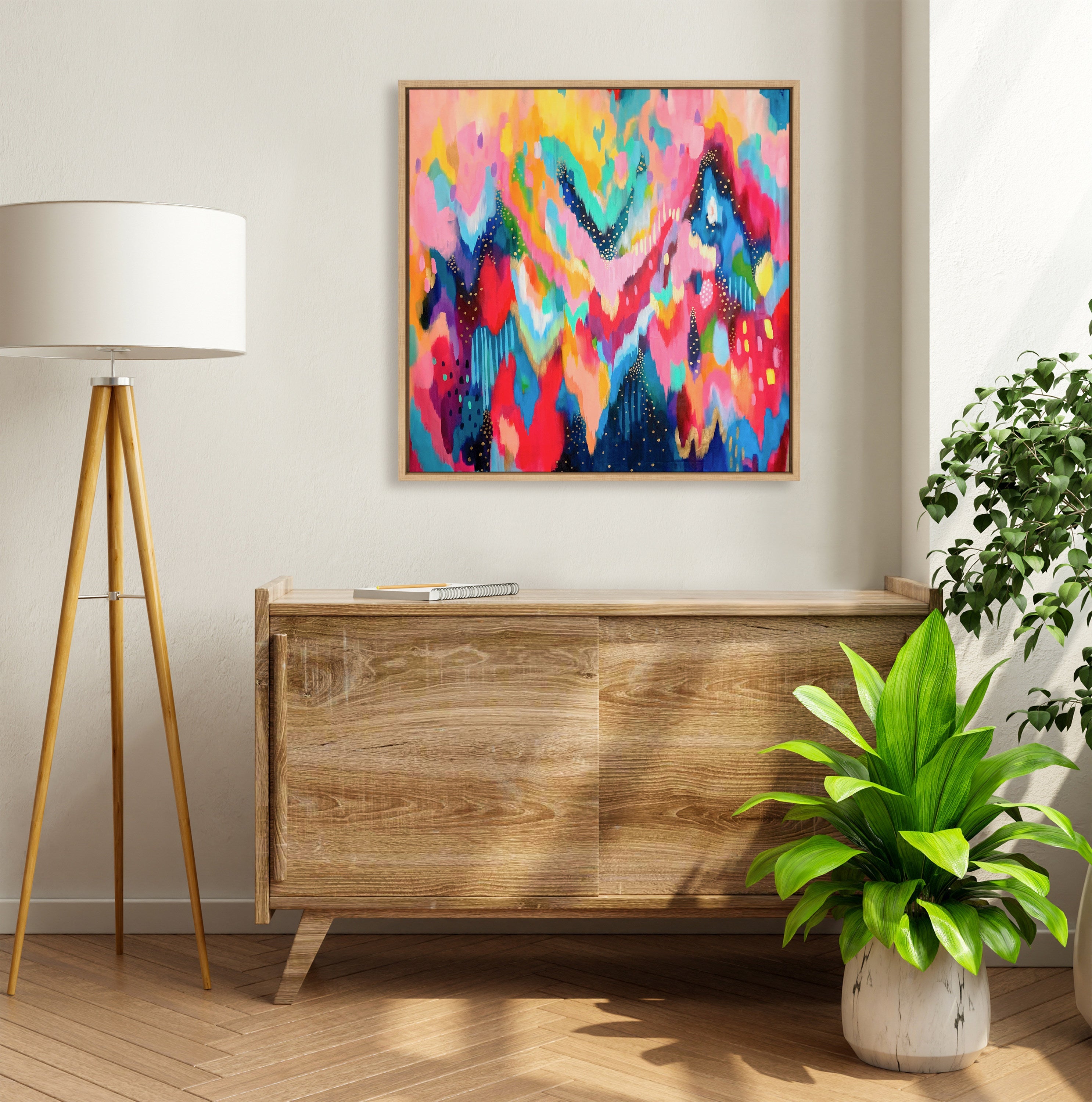 Sylvie EV Brushstroke 100 Framed Canvas by kateandlaurel - product image 4 for Resin Society