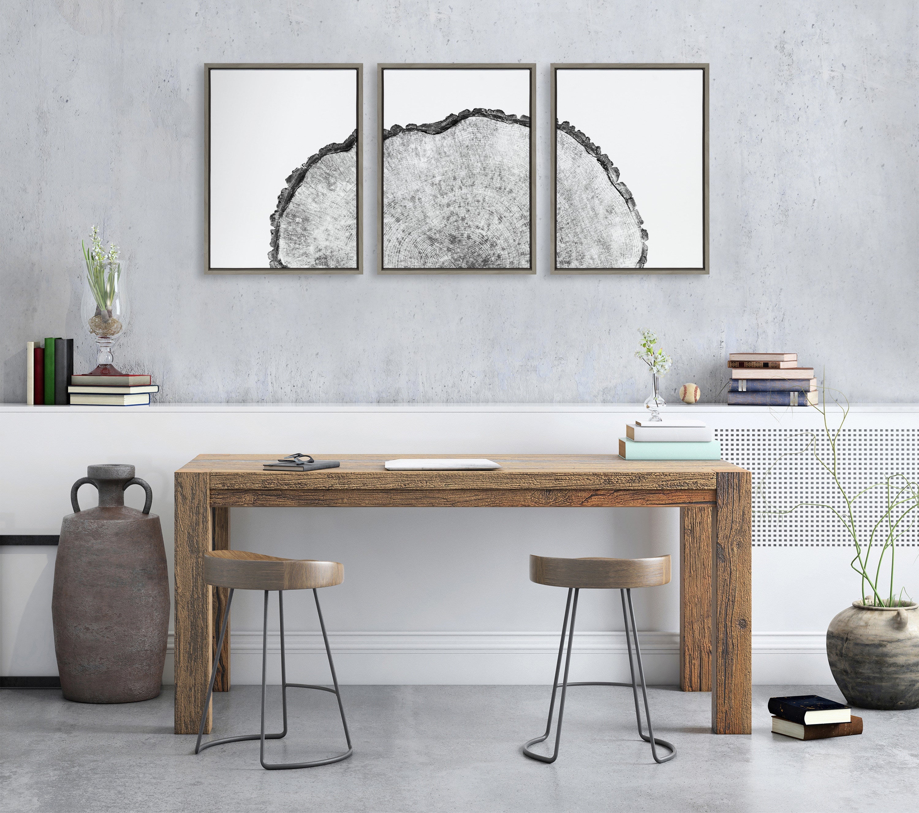 Sylvie Tree Rings Set Framed Canvas by kateandlaurel - product image 10 for Resin Society