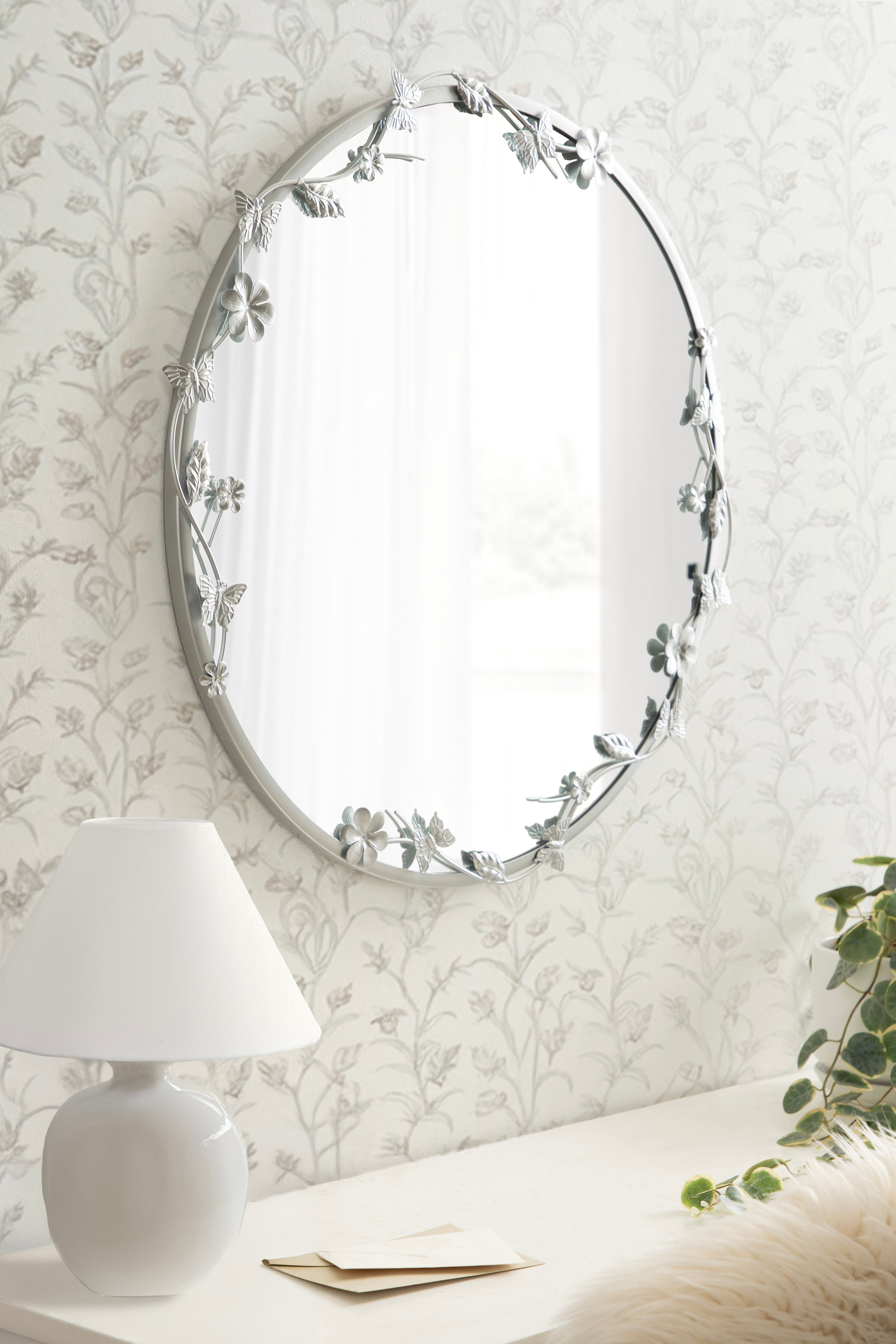 Rosella Floral Wall Mirror Metal