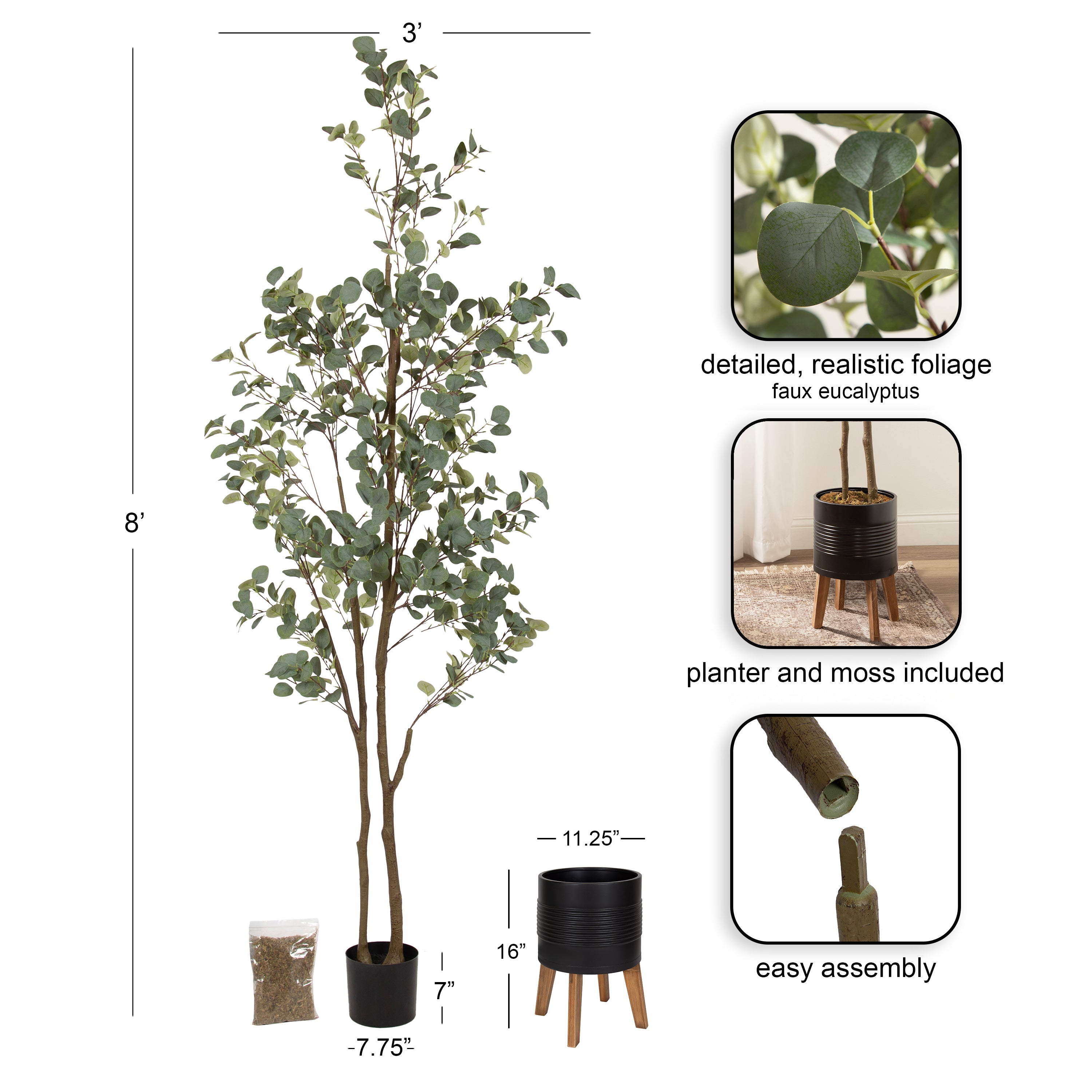 Eudora Faux Eucalyptus Tree - Kate and Laurel