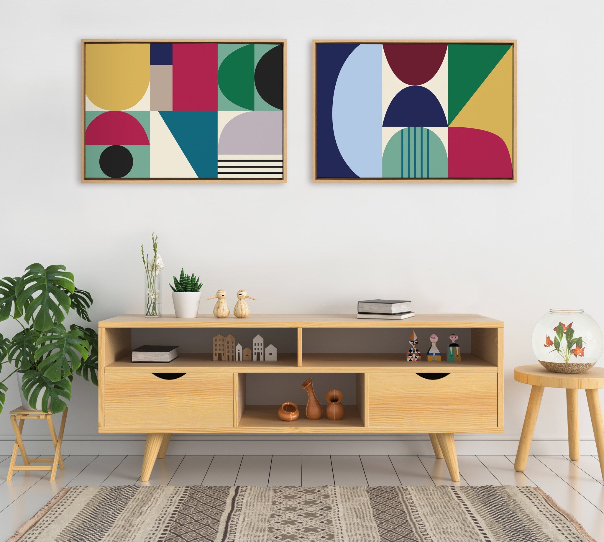 Sylvie MCM Pattern 10 and 11 Framed Canvas by kateandlaurel - product image 6 for Resin Society
