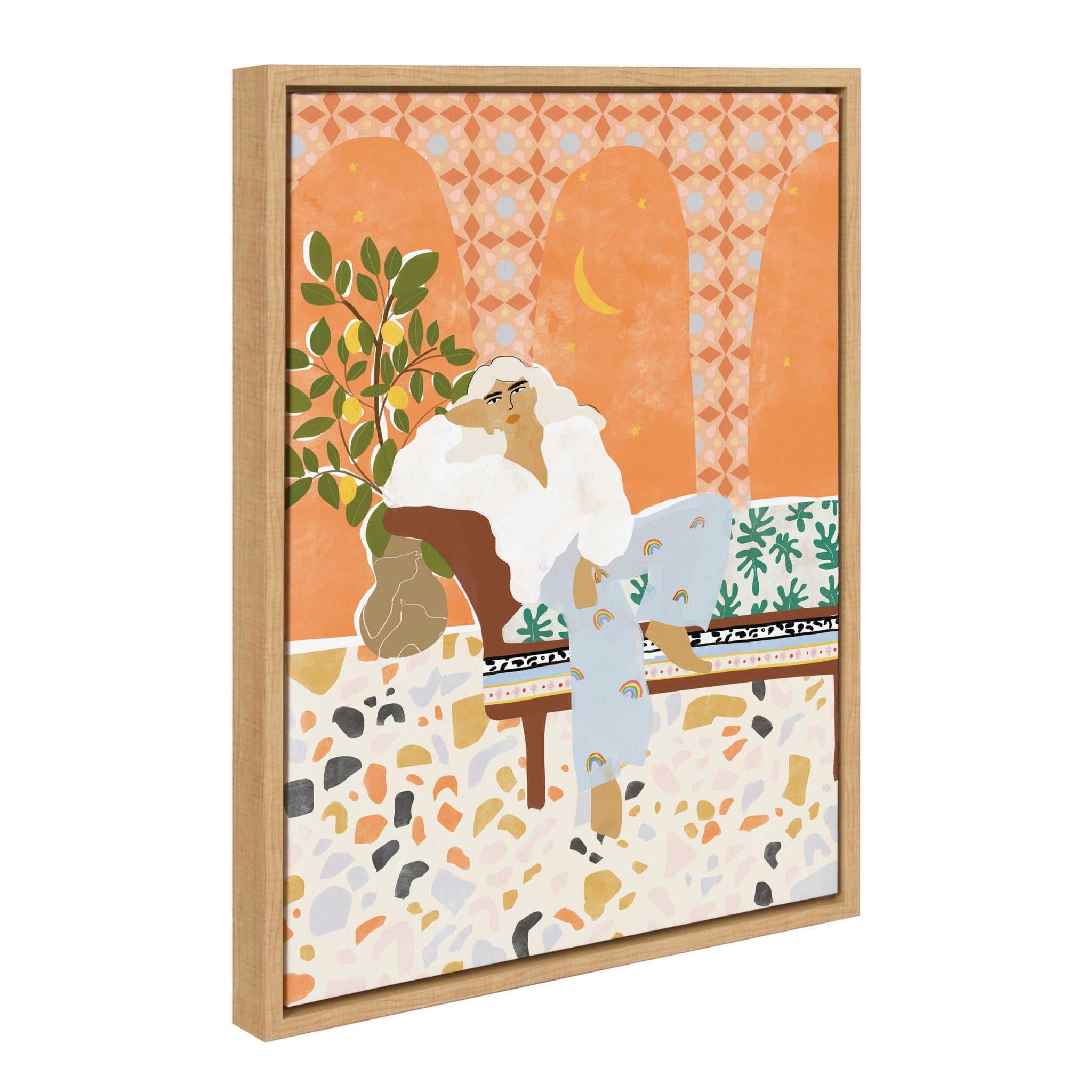 Sylvie Rainbow Framed Canvas by kateandlaurel - product image 2 for Resin Society