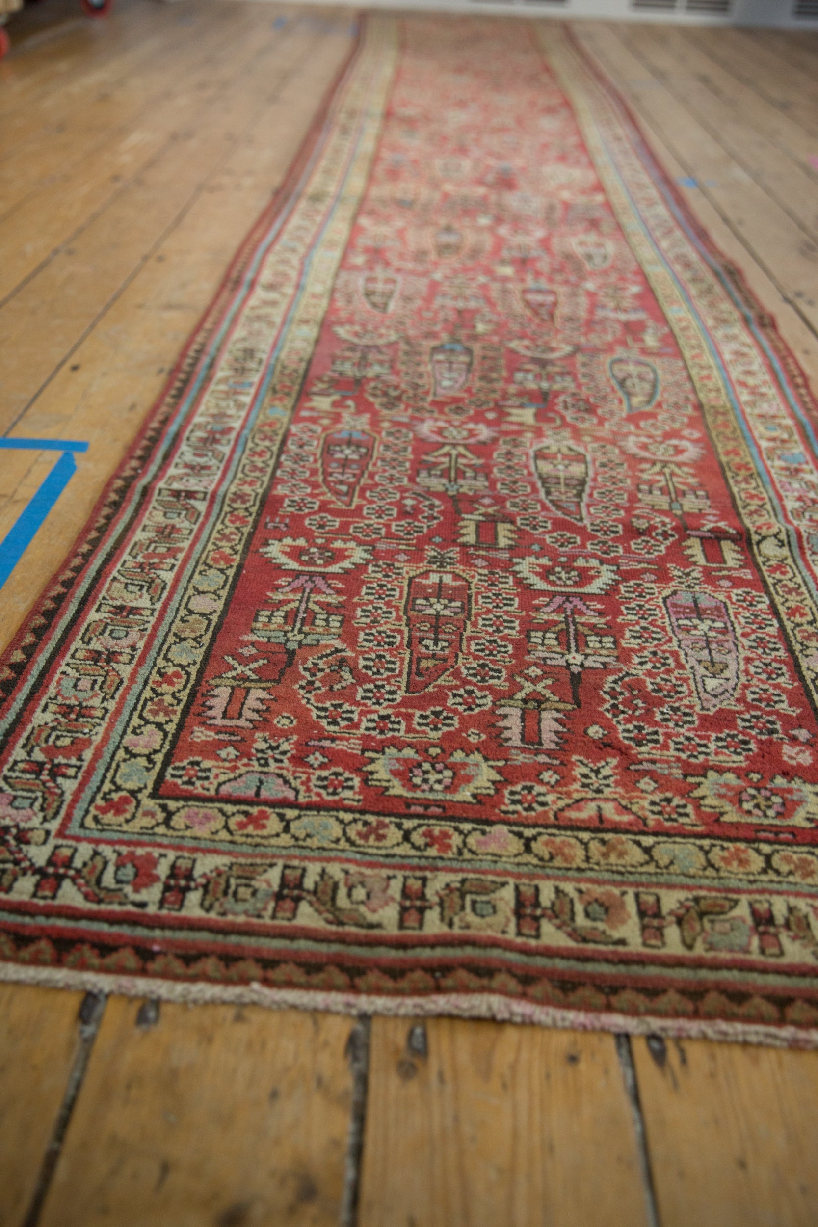 3x14.5 Vintage Distressed Fragment Malayer Rug Runner by Old New House® - product image 5 for Resin Society