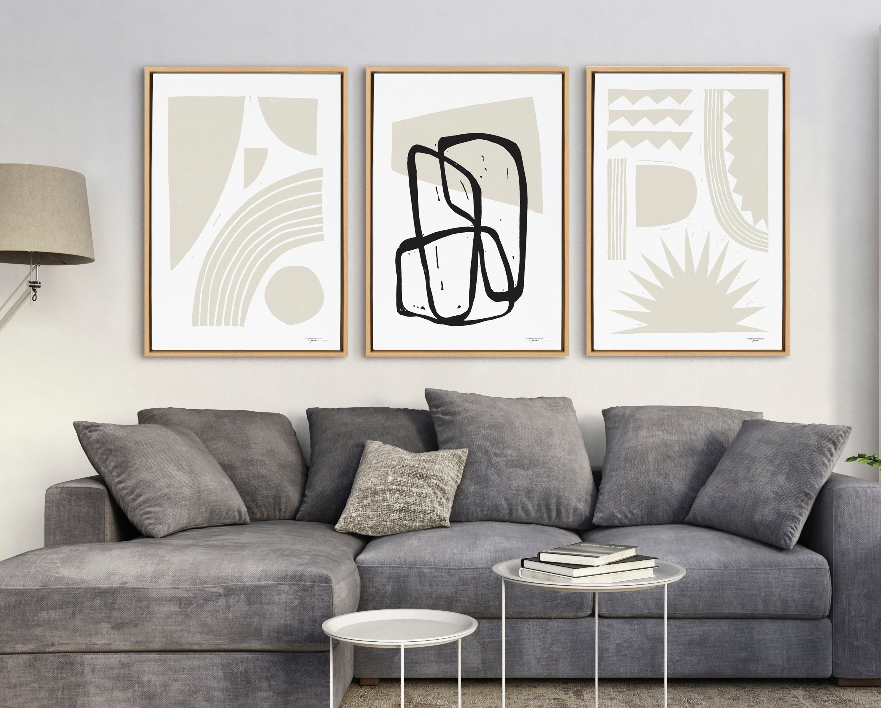 Sylvie Entangled Neutral Framed Canvas by kateandlaurel - product image 12 for Resin Society