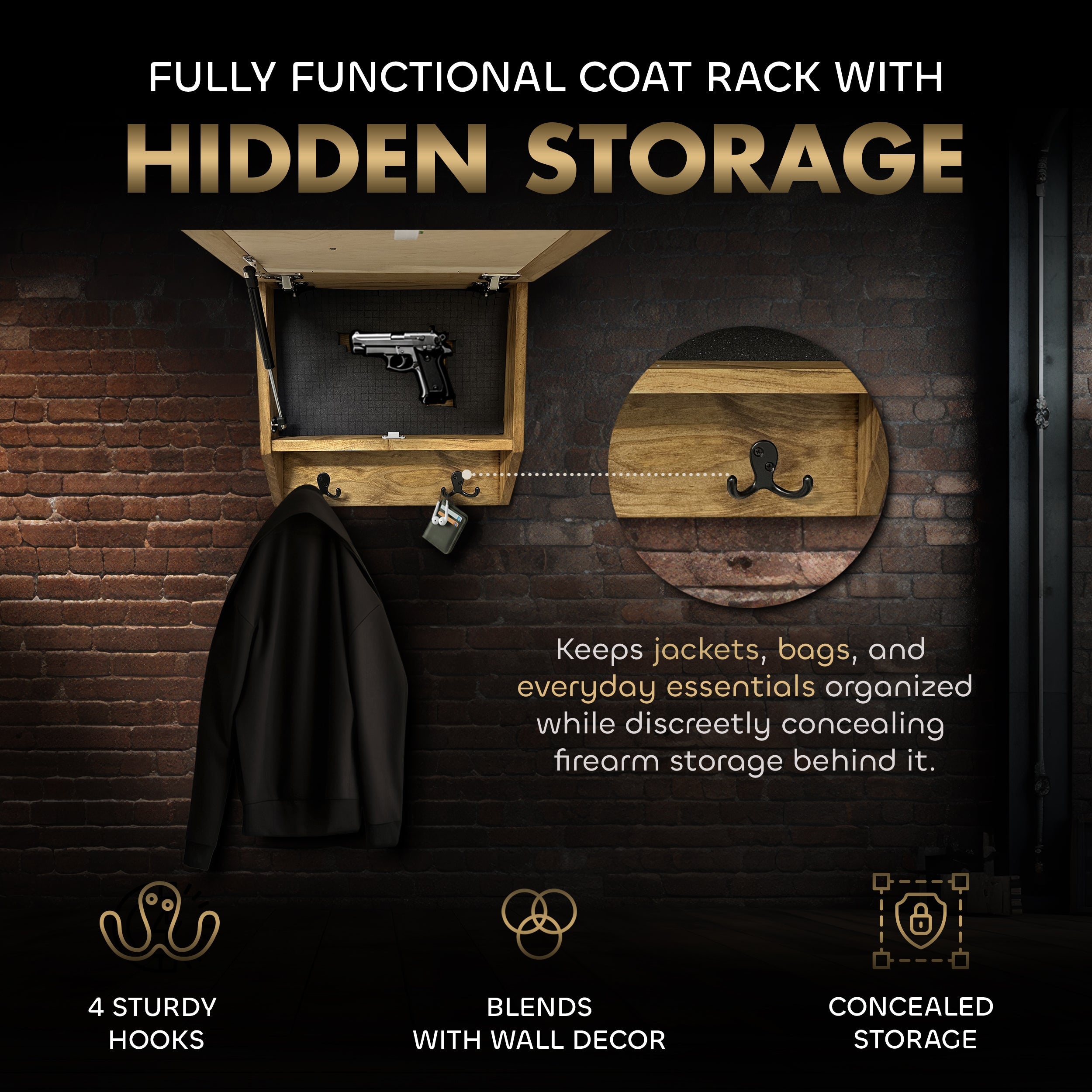 Family Tree Gun Safe Coat Rack by Bellewood Designs - product image 3 for Resin Society