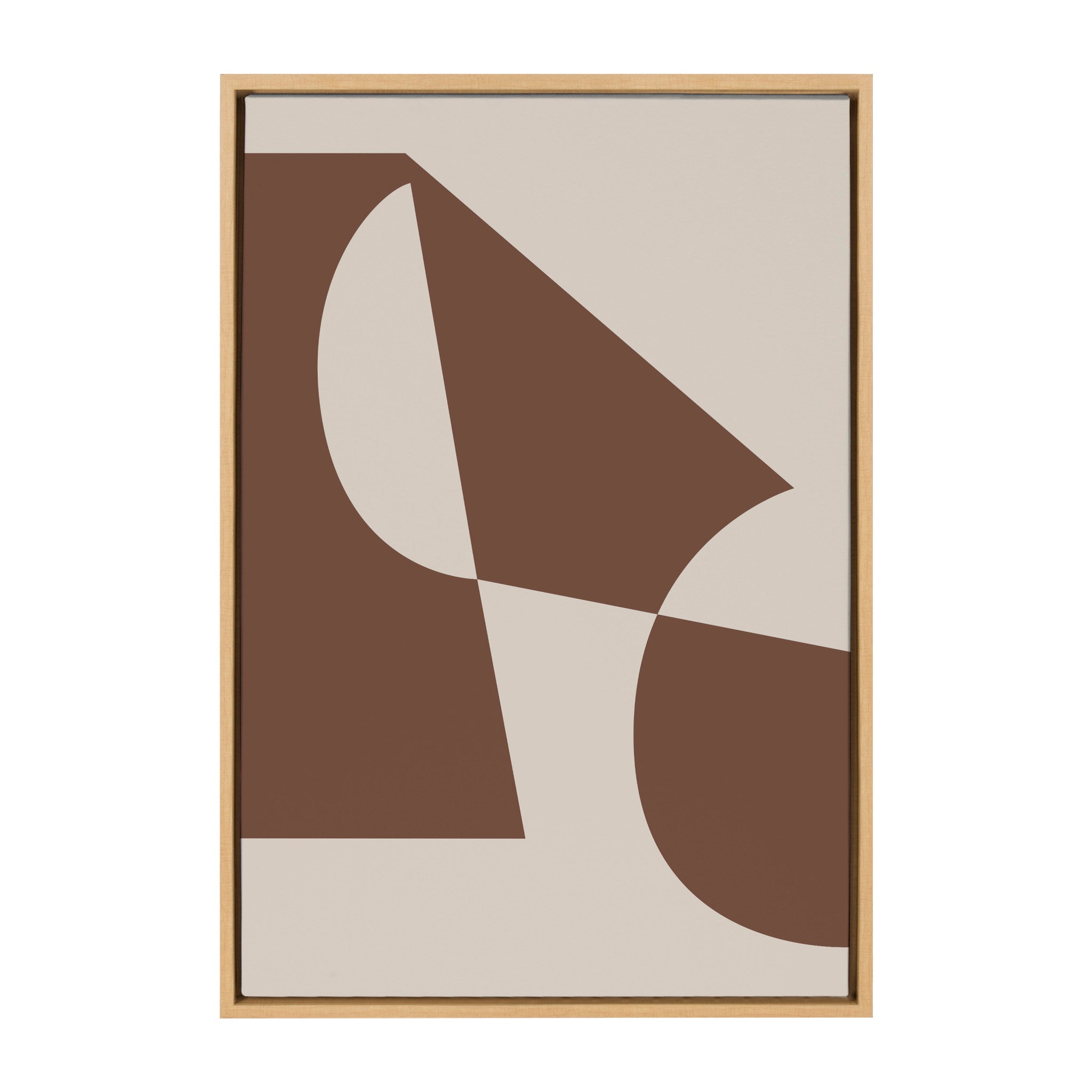 Sylvie Eye Catching Sleek Abstract 5 Brown and Beige Framed Canvas by kateandlaurel - product image 2 for Resin Society