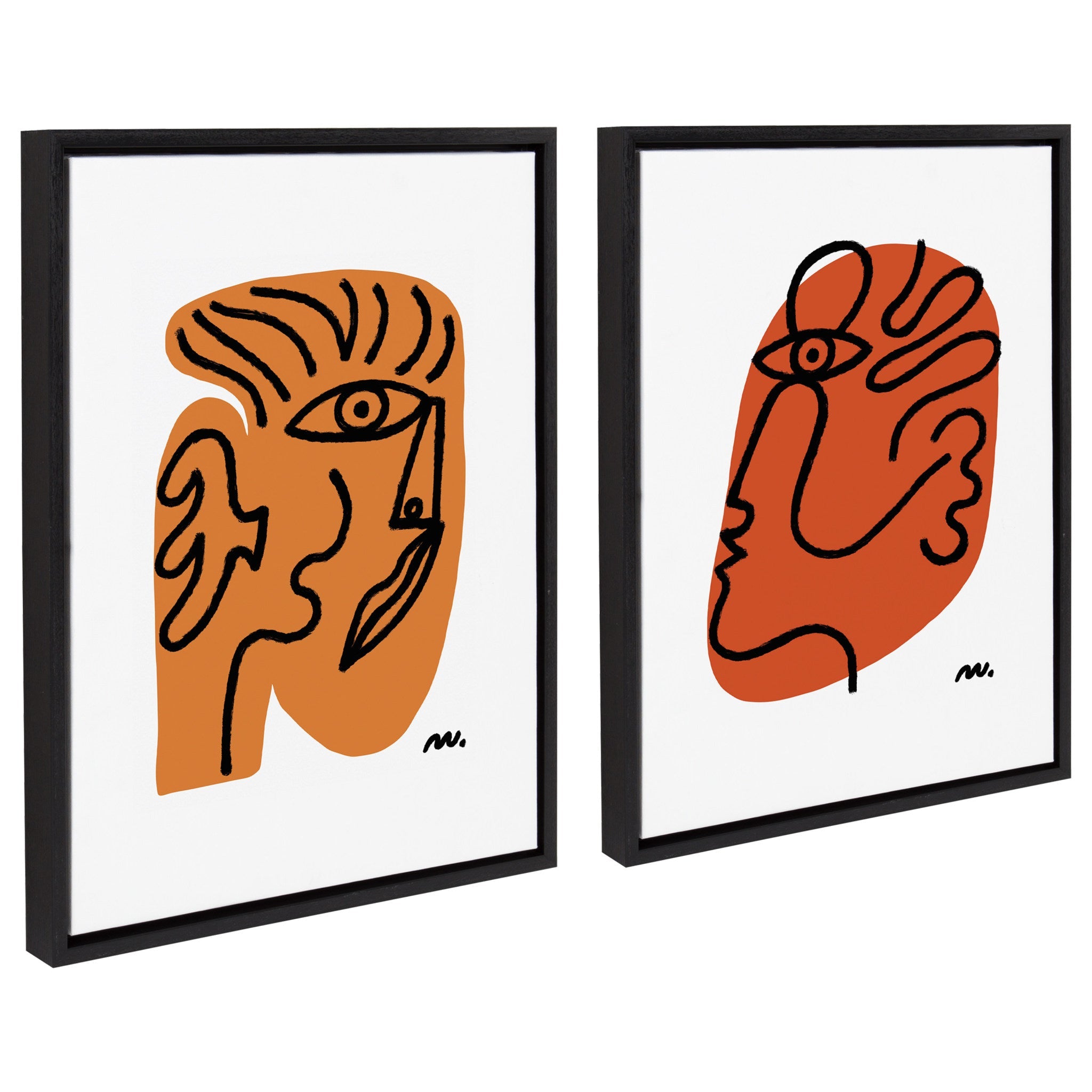 Sylvie Abstract Face Framed Canvas Set by kateandlaurel - product image 2 for Resin Society