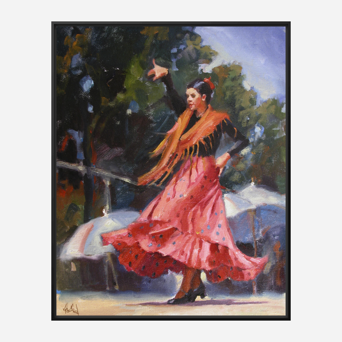 Spanish Dancer Artist Enhanced Canvas Print by John Beard Collection - product image 5 for Resin Society