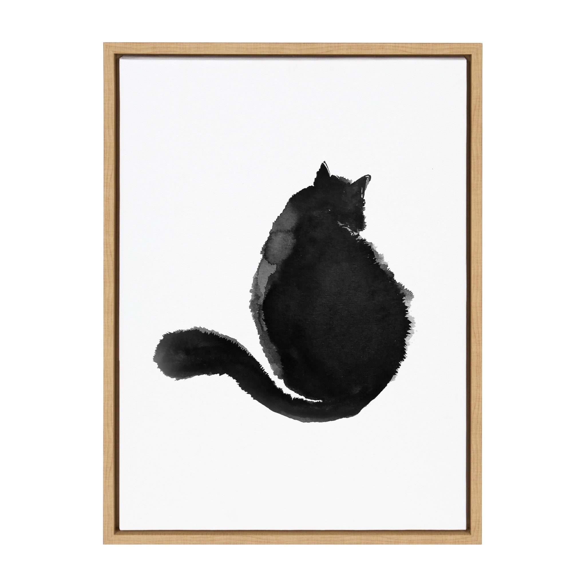 Sylvie Cute Cat BW Framed Canvas by Viola Kreczmer