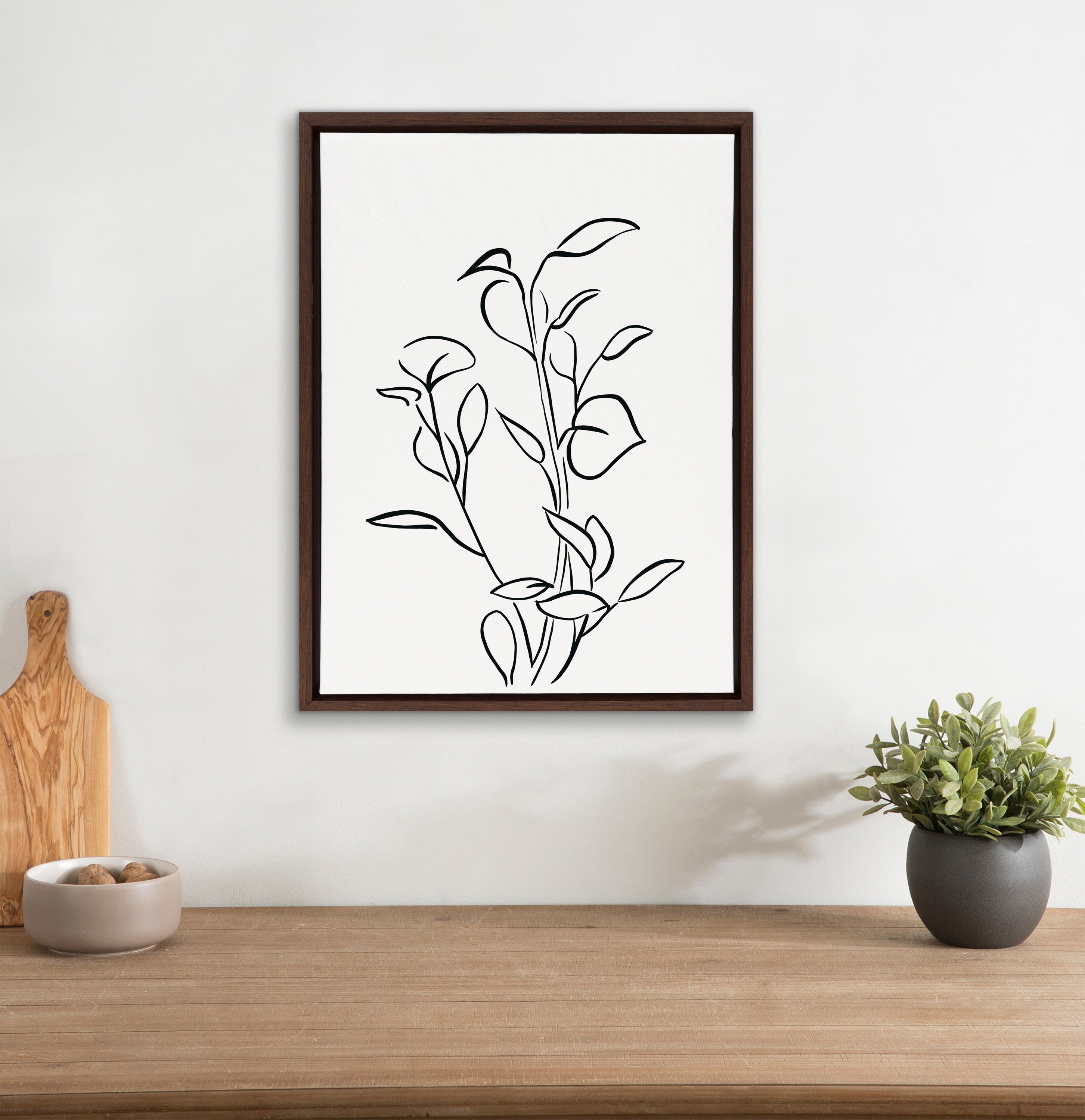 Sylvie Botanical Sketch Print No 2 Framed Canvas