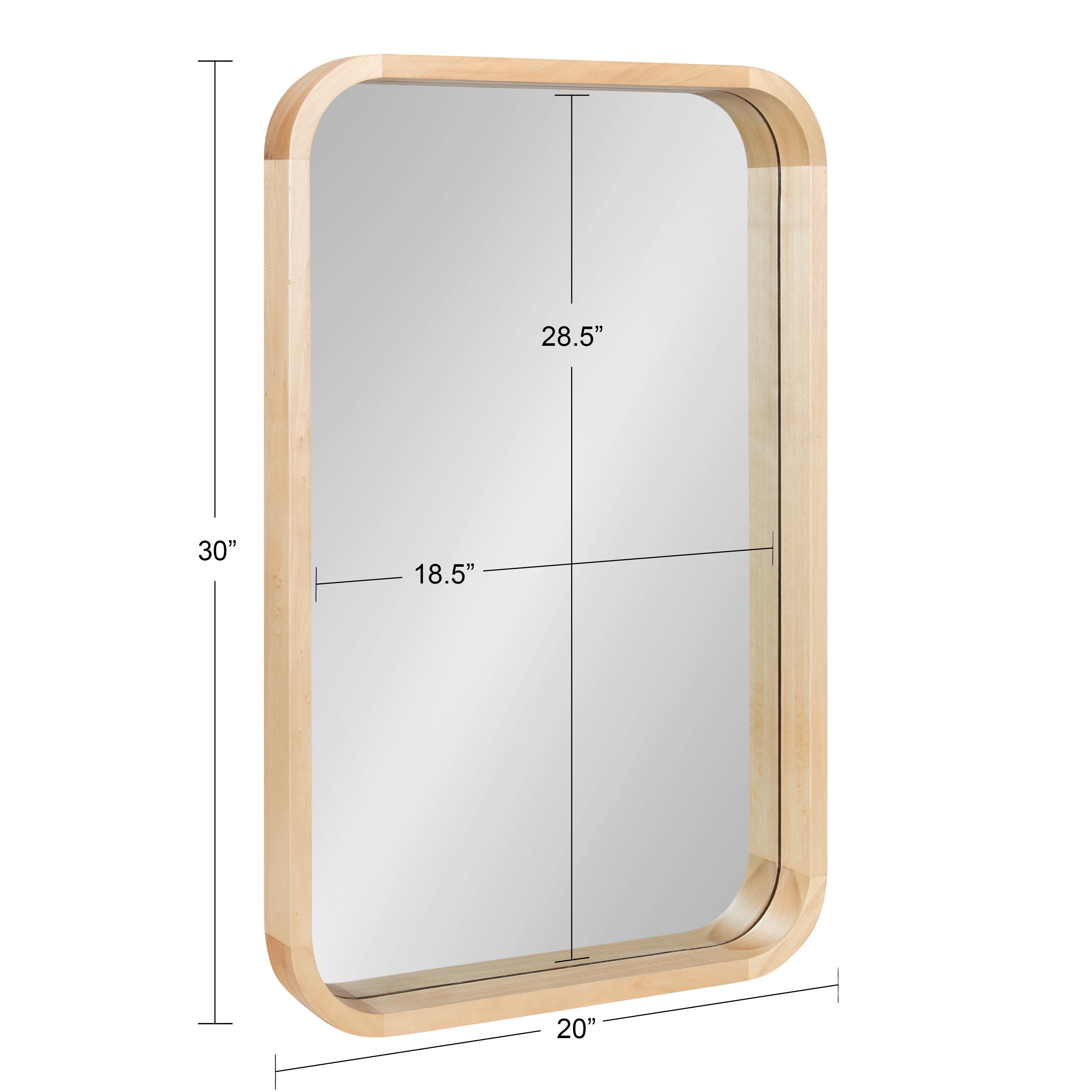 Hutton Wood Framed Radius Rectangle Mirror by kateandlaurel - product image 16 for Resin Society