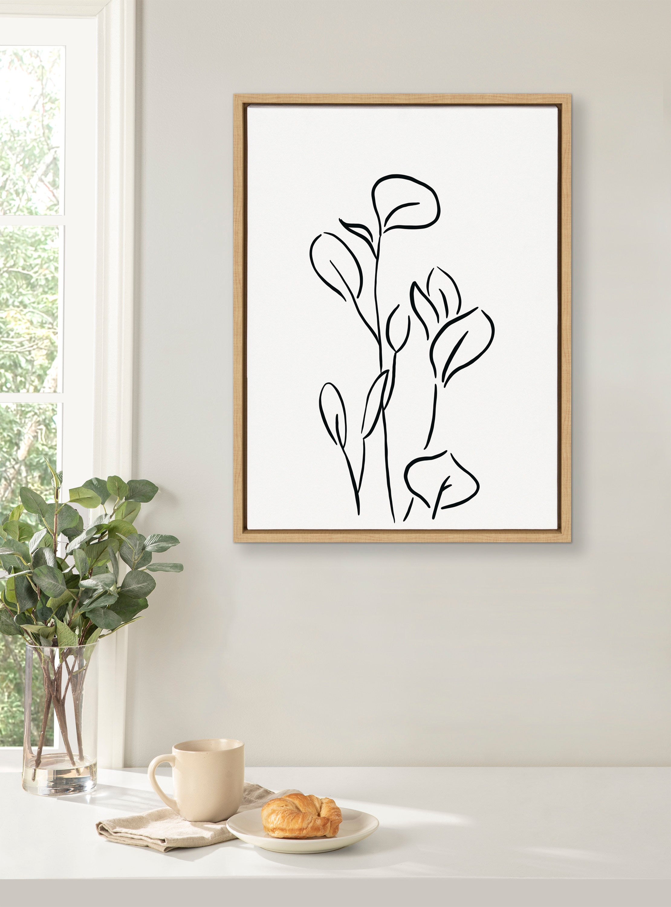 Sylvie Botanical Sketch Print No 3 Framed Canvas by The Creative Bunch