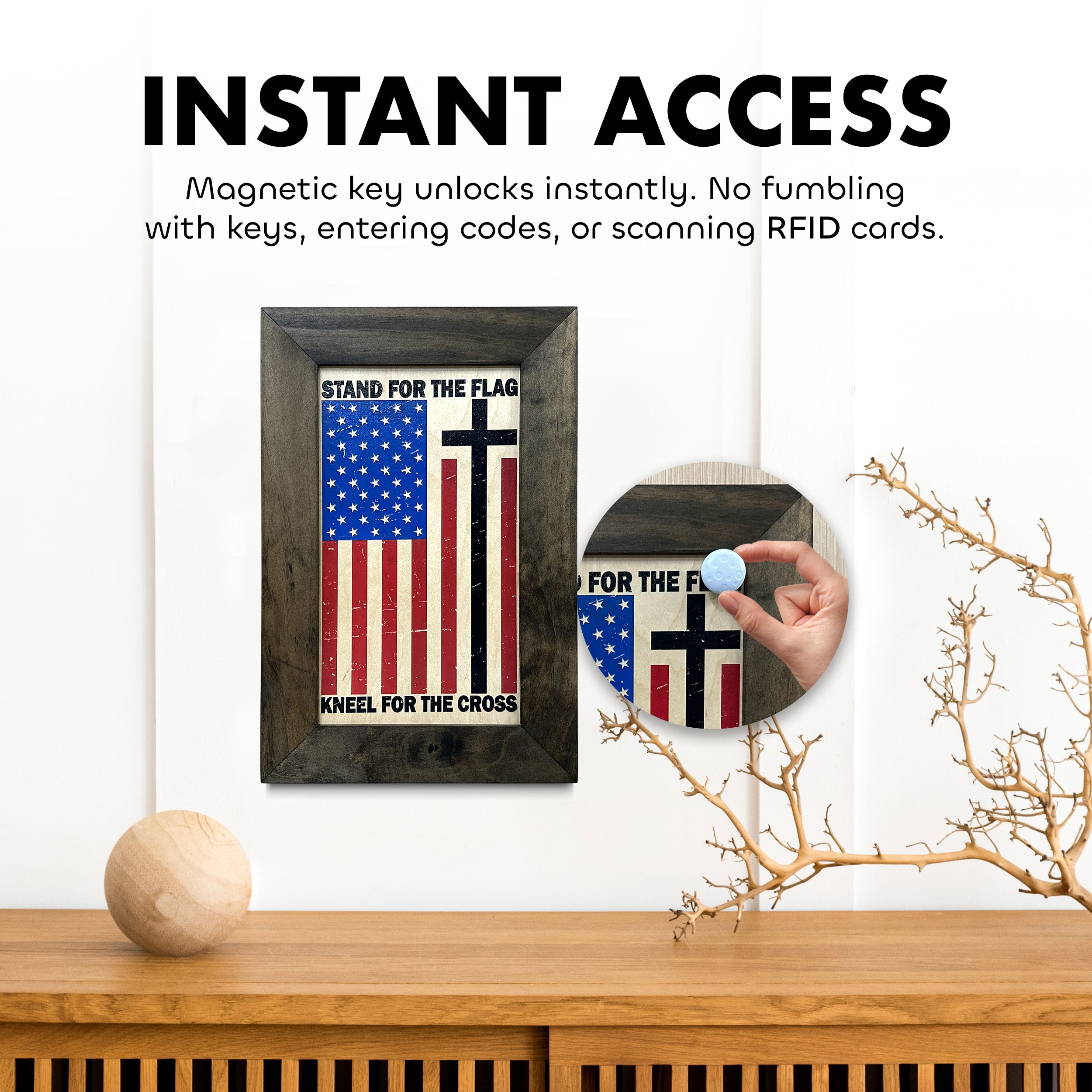 American Flag Hidden Gun Storage Cabinet by Bellewood Designs - product image 3 for Resin Society