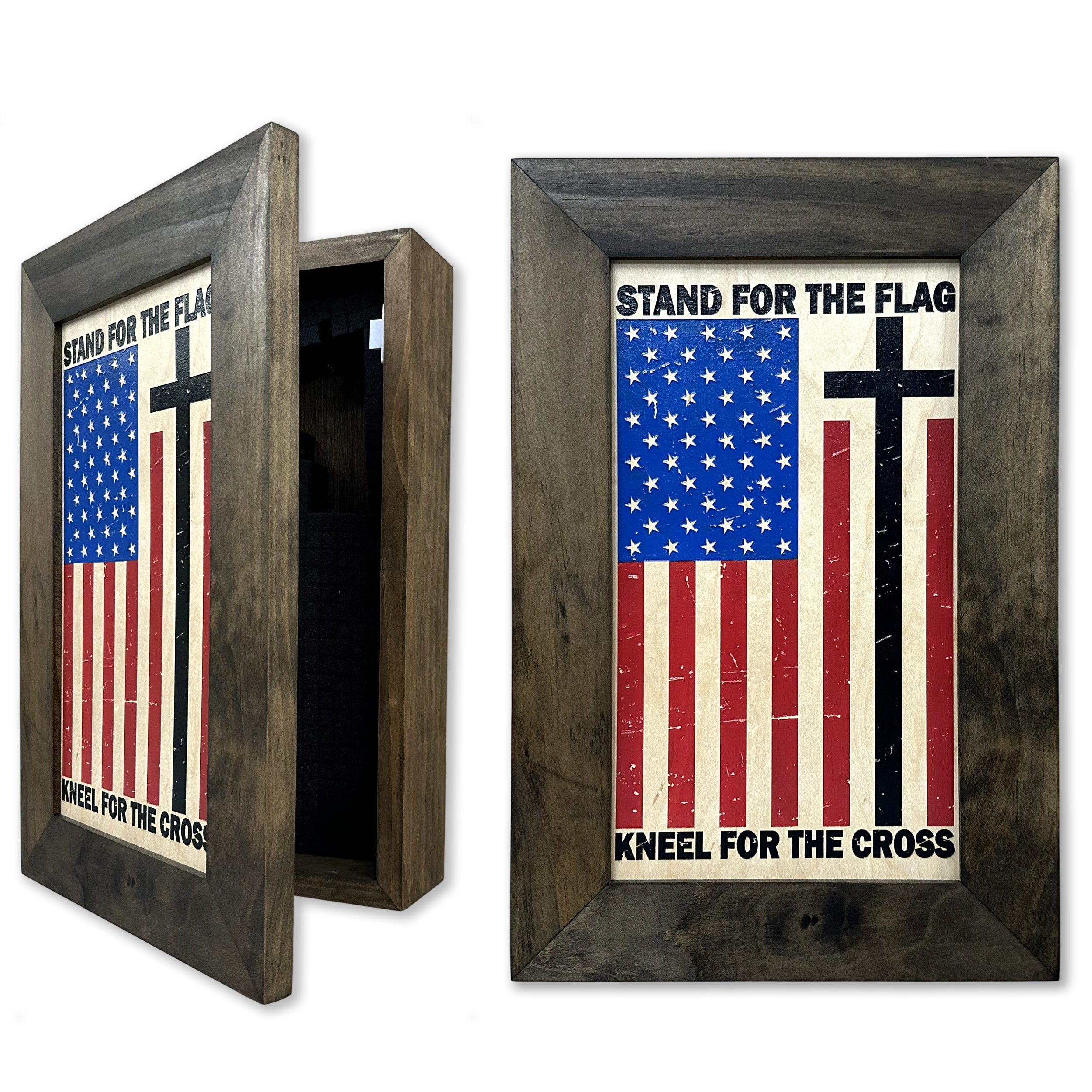 American Flag Hidden Gun Storage Cabinet by Bellewood Designs - main product image for Resin Society