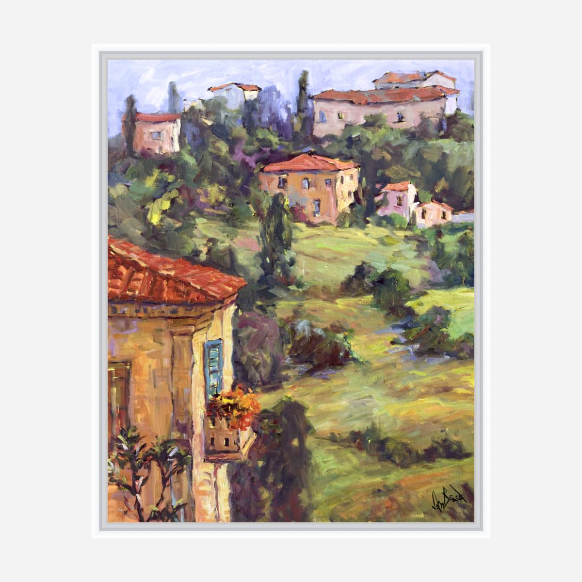 Sunlit Balcony Artist Enhanced Canvas Print by John Beard Collection - product image 6 for Resin Society