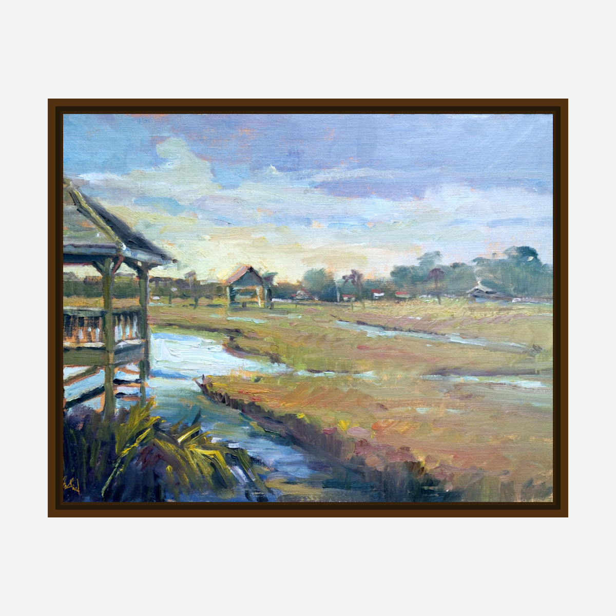 Sunlit Boathouse Artist Enhanced Canvas Print by John Beard Collection - product image 7 for Resin Society
