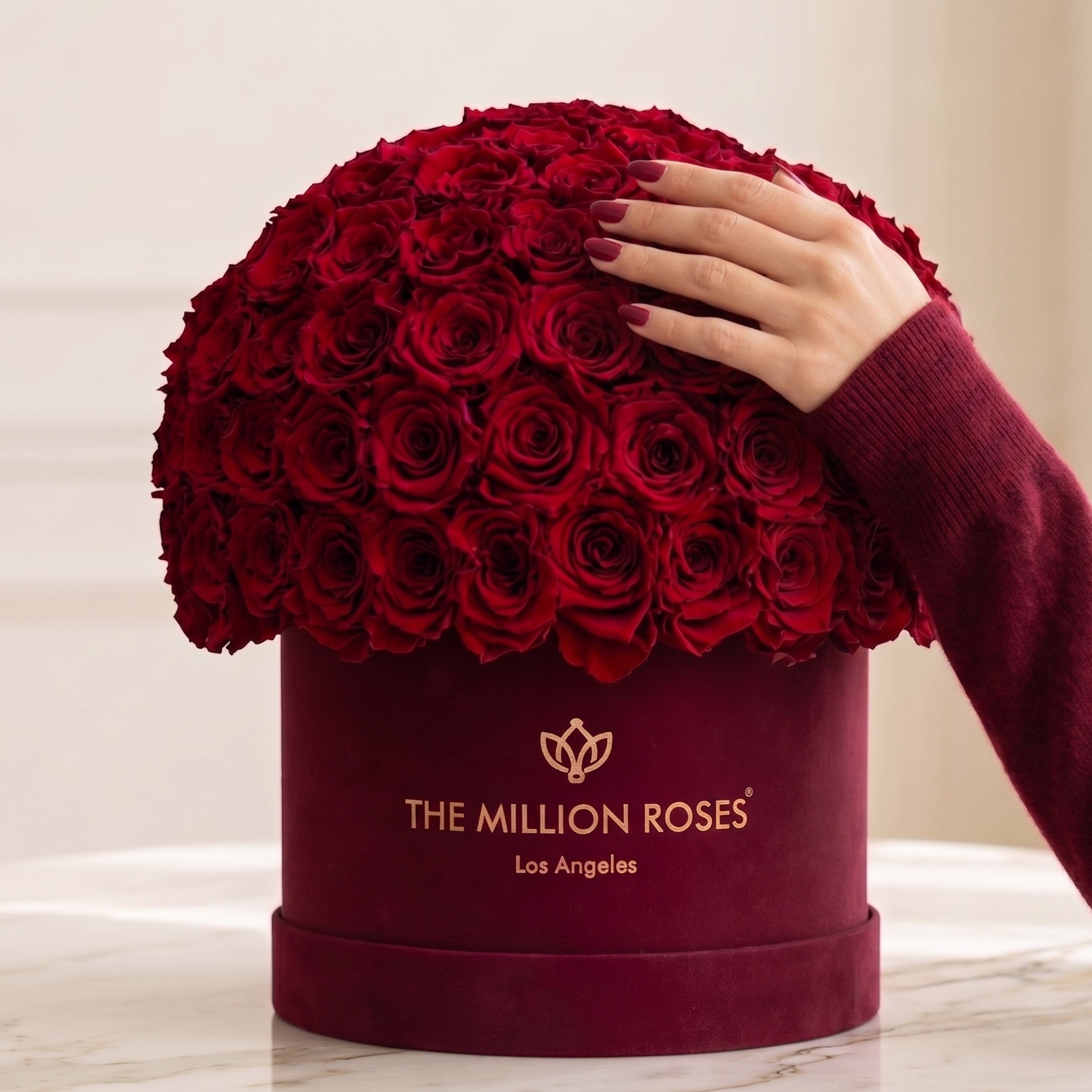 Classic Bordeaux Suede Superdome Box by The Million Roses - product image 4 for Resin Society