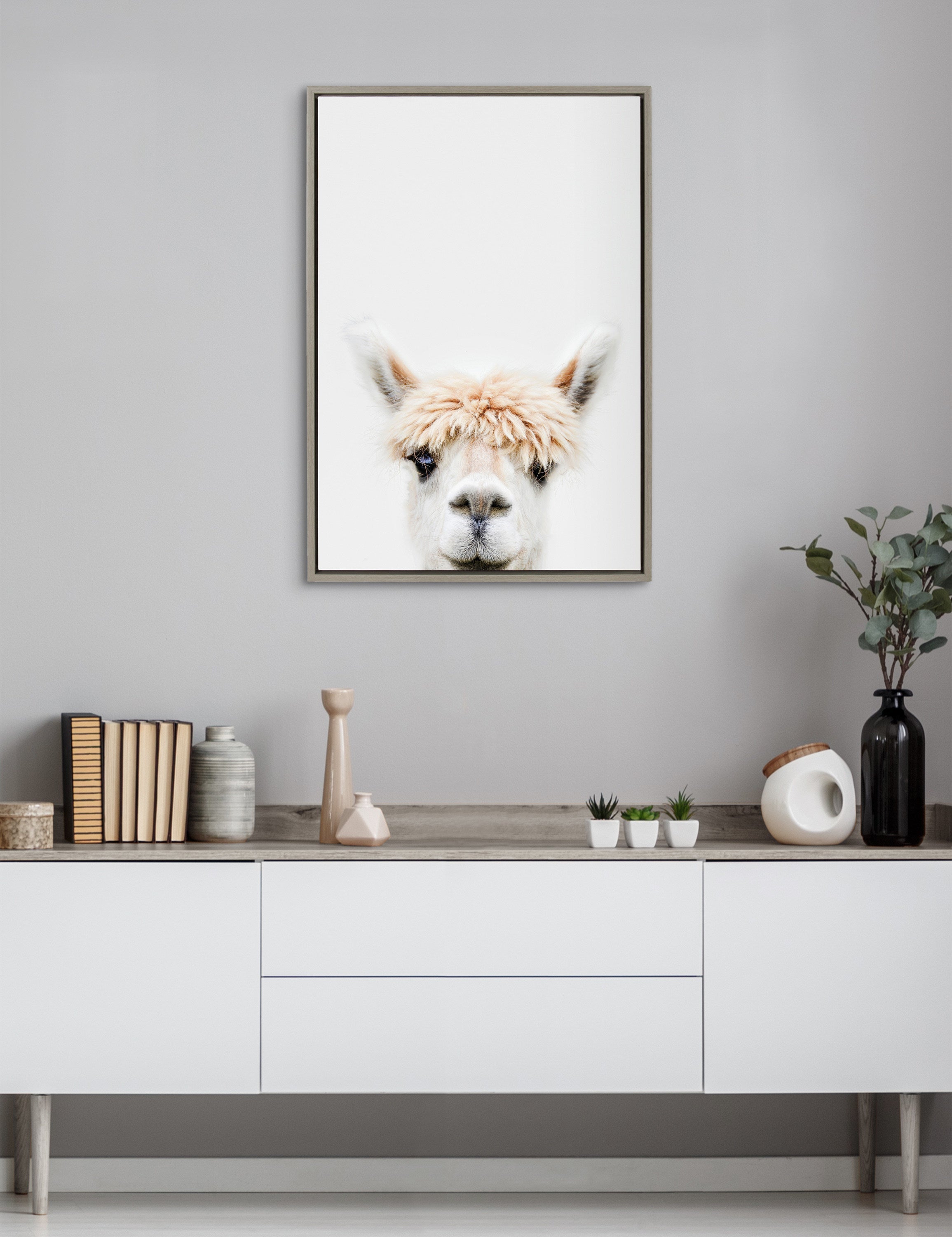 Sylvie Alpaca Bangs Framed Canvas by Amy Peterson Art Studio by kateandlaurel - product image 13 for Resin Society