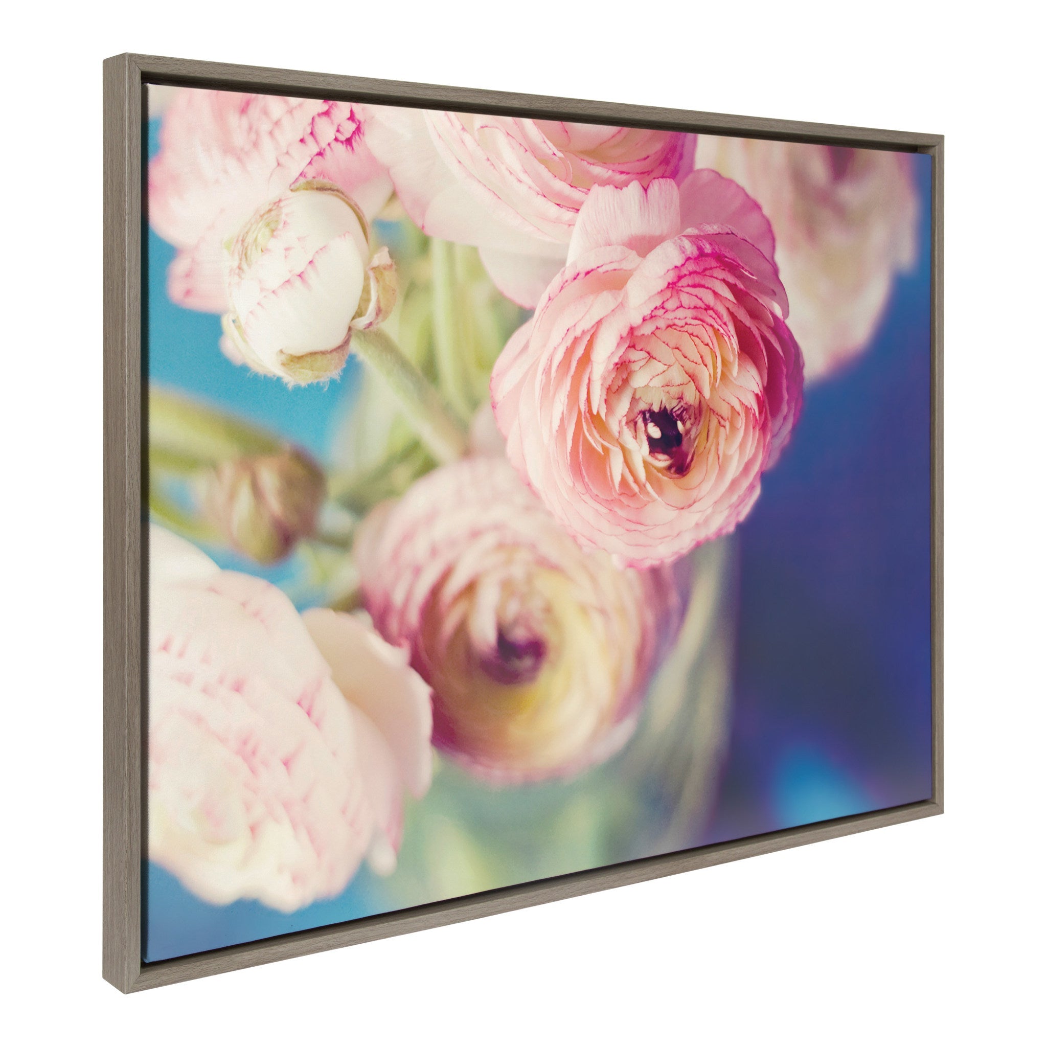 Sylvie Ranunculus in Blue Framed Canvas by kateandlaurel - product image 2 for Resin Society